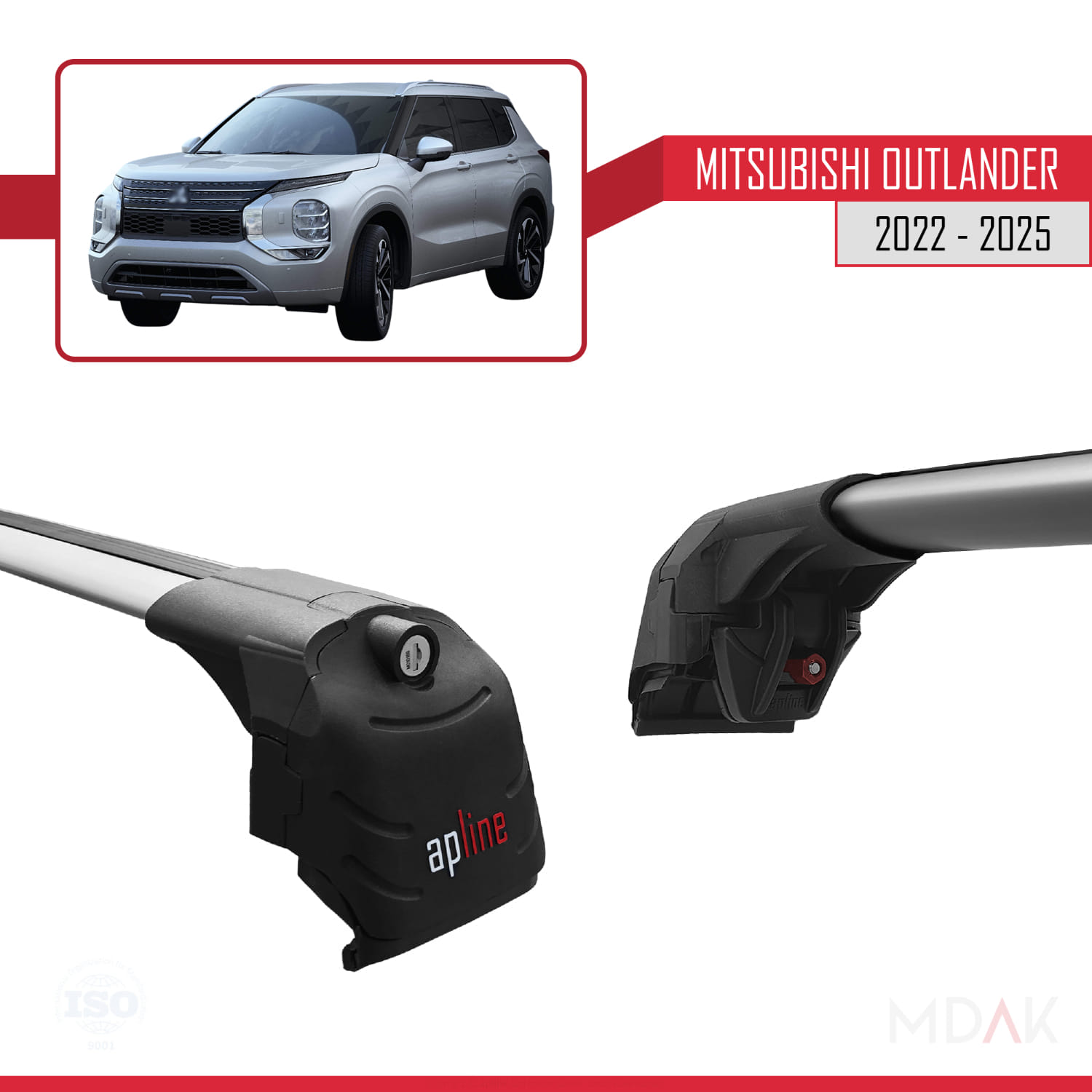 Mitsubishi Outlander 2022-2025 Arası ile Uyumlu ACE-2 Ara Atkı Tavan Barı Gri 2 Adet - Görsel 3