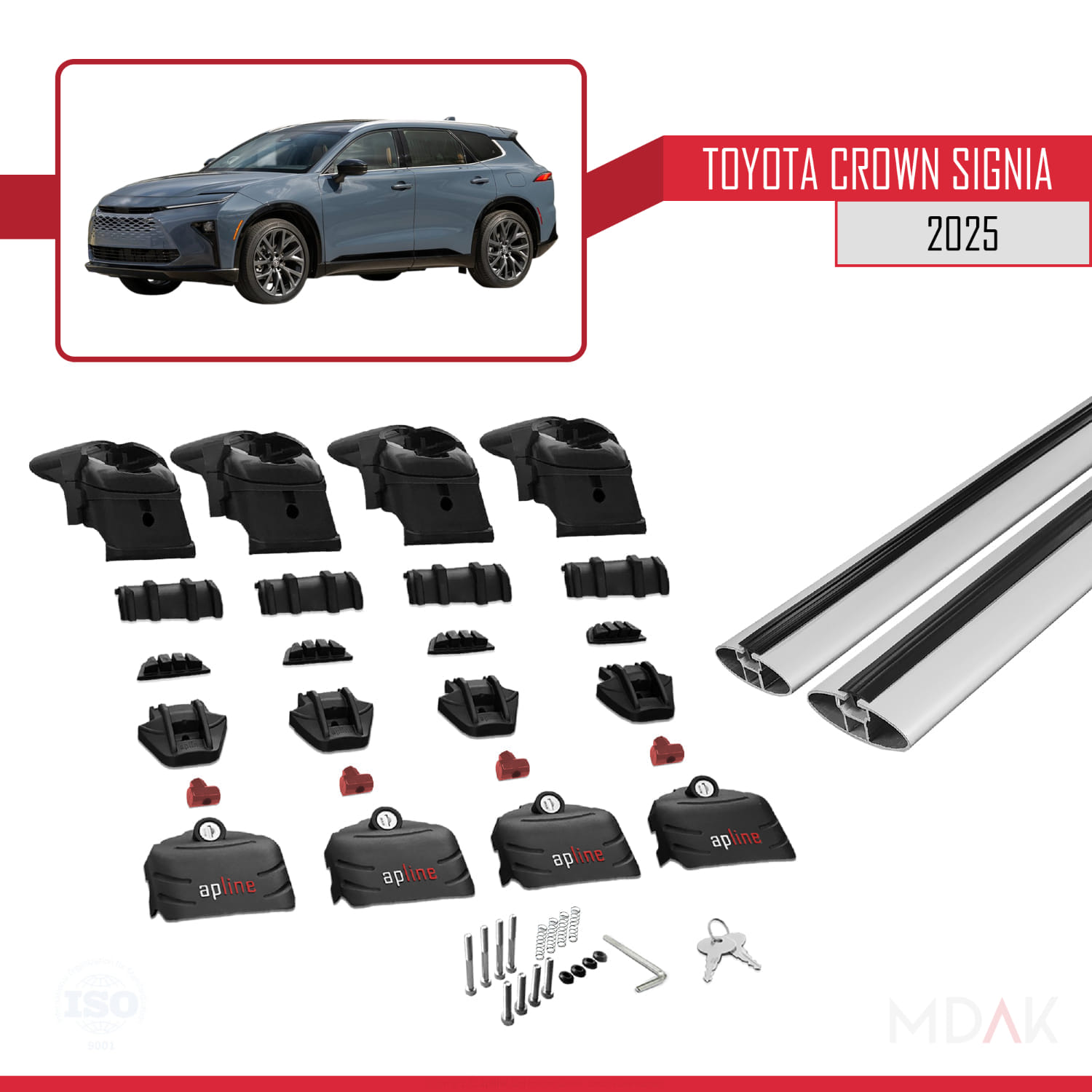 Toyota Crown Signia 2025 ve Sonrası ile Uyumlu ACE-2 Ara Atkı Tavan Barı Gri 2 Adet - Görsel 5