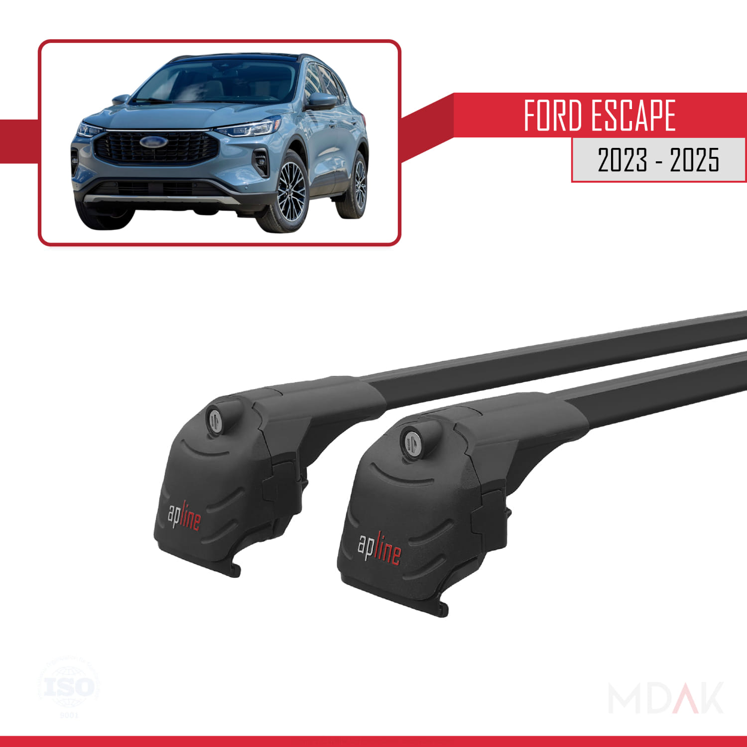 Ford Escape 2023-2025 Arası ile Uyumlu ACE-2 Ara Atkı Tavan Barı Siyah 2 Adet - Görsel 9