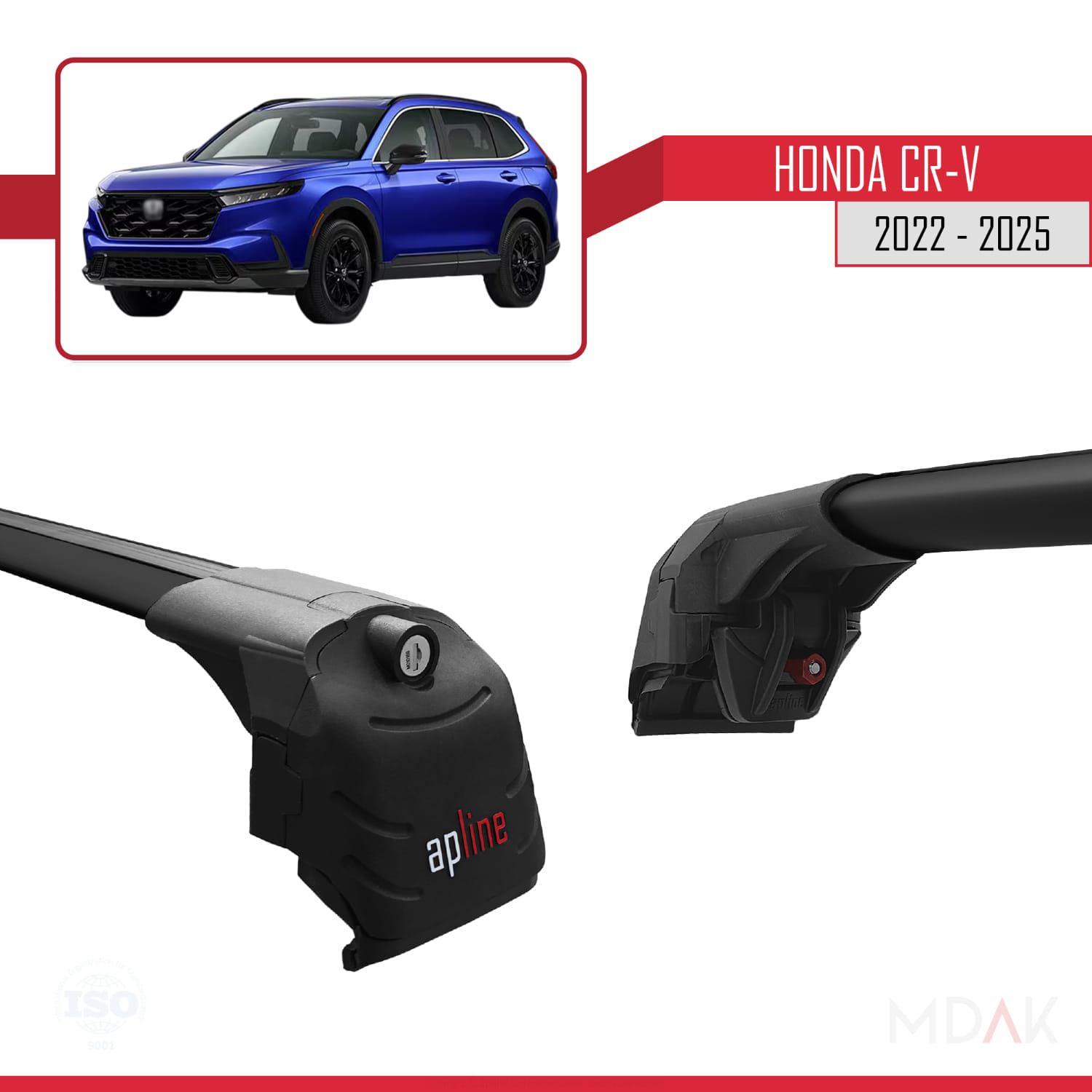 Honda CR-V 2022-2025 Arası ile Uyumlu ACE-2 Ara Atkı Tavan Barı Siyah 2 Adet - Görsel 3
