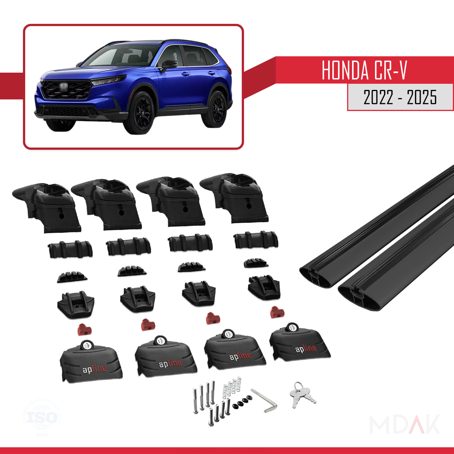 Honda CR-V 2022-2025 Arası ile Uyumlu ACE-2 Ara Atkı Tavan Barı Siyah 2 Adet - Görsel 5