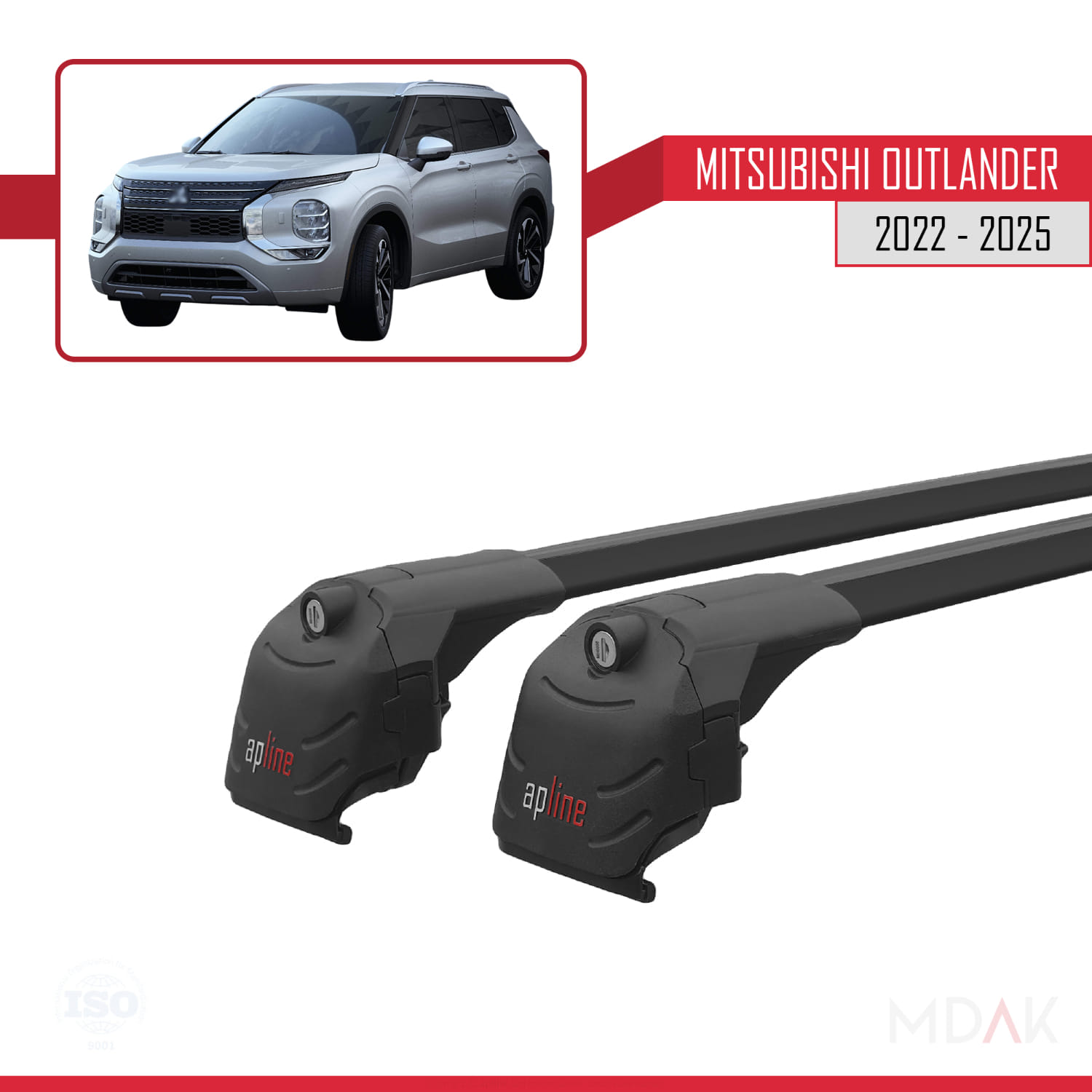 Mitsubishi Outlander 2022-2025 Arası ile Uyumlu ACE-2 Ara Atkı Tavan Barı Siyah 2 Adet - Görsel 9