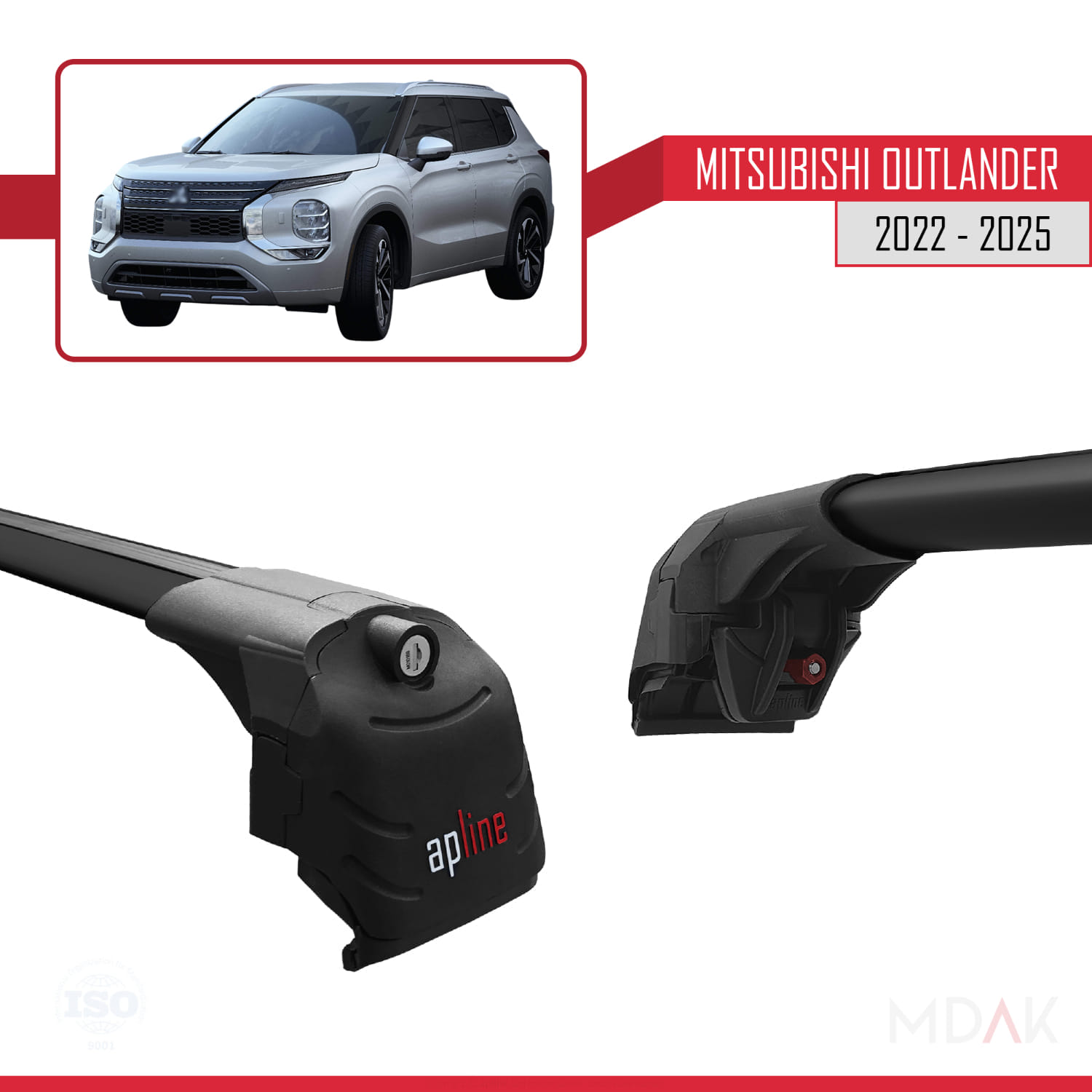 Mitsubishi Outlander 2022-2025 Arası ile Uyumlu ACE-2 Ara Atkı Tavan Barı Siyah 2 Adet - Görsel 3