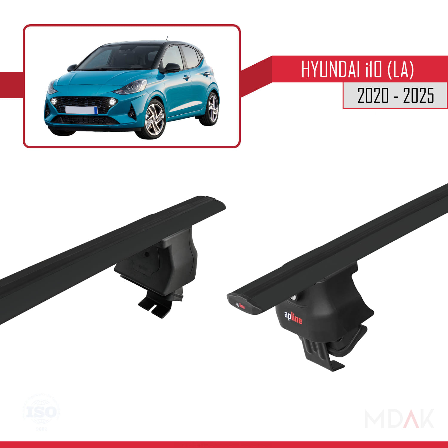 Hyundai i10 III (AC3) 2020 ve Sonrası ile Uyumlu ACE-4 Ara Atkı Tavan Barı Siyah 2 Adet - Görsel 4