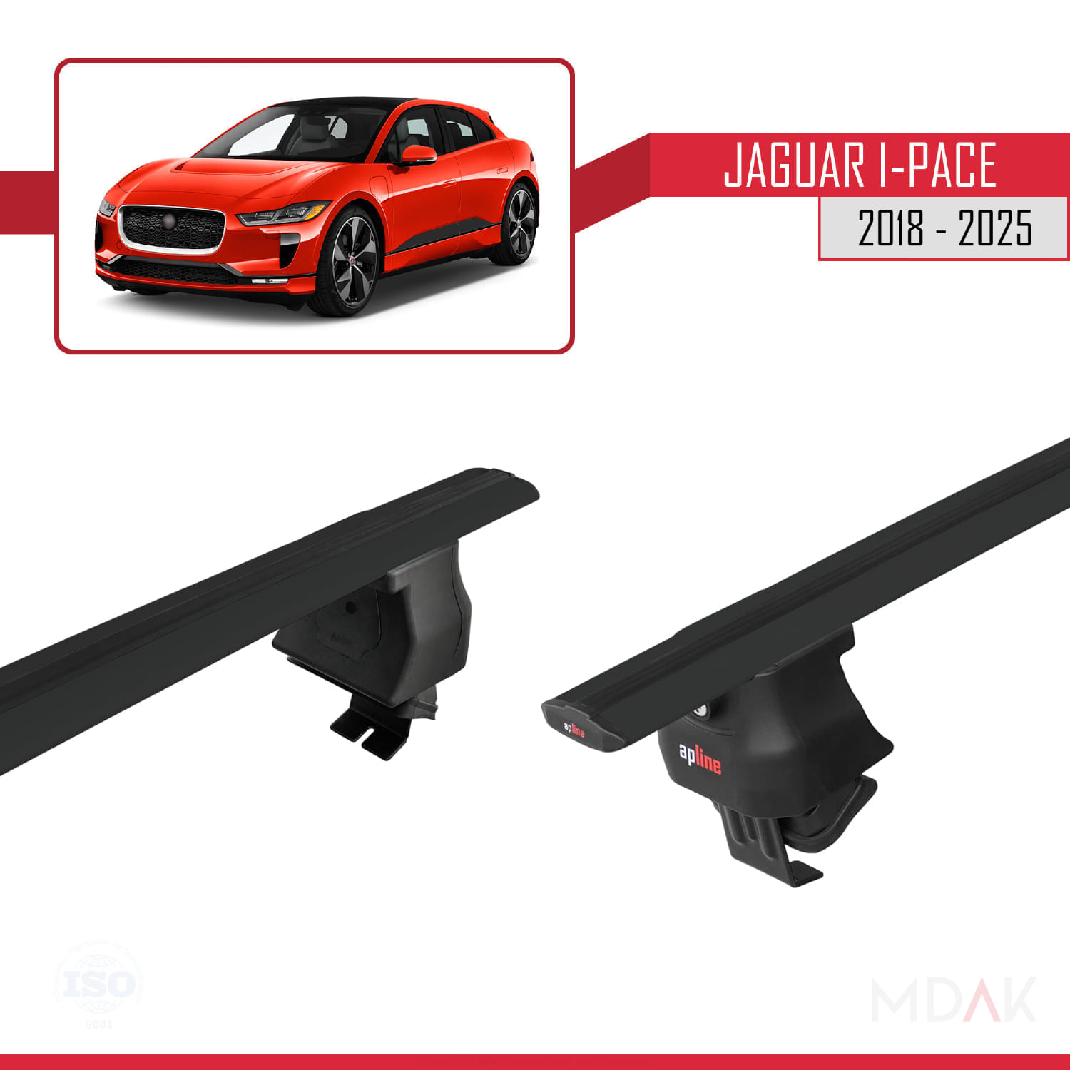 Jaguar I-Pace 2018 ve Sonrası ile Uyumlu ACE-4 Ara Atkı Tavan Barı Siyah 2 Adet - Görsel 4