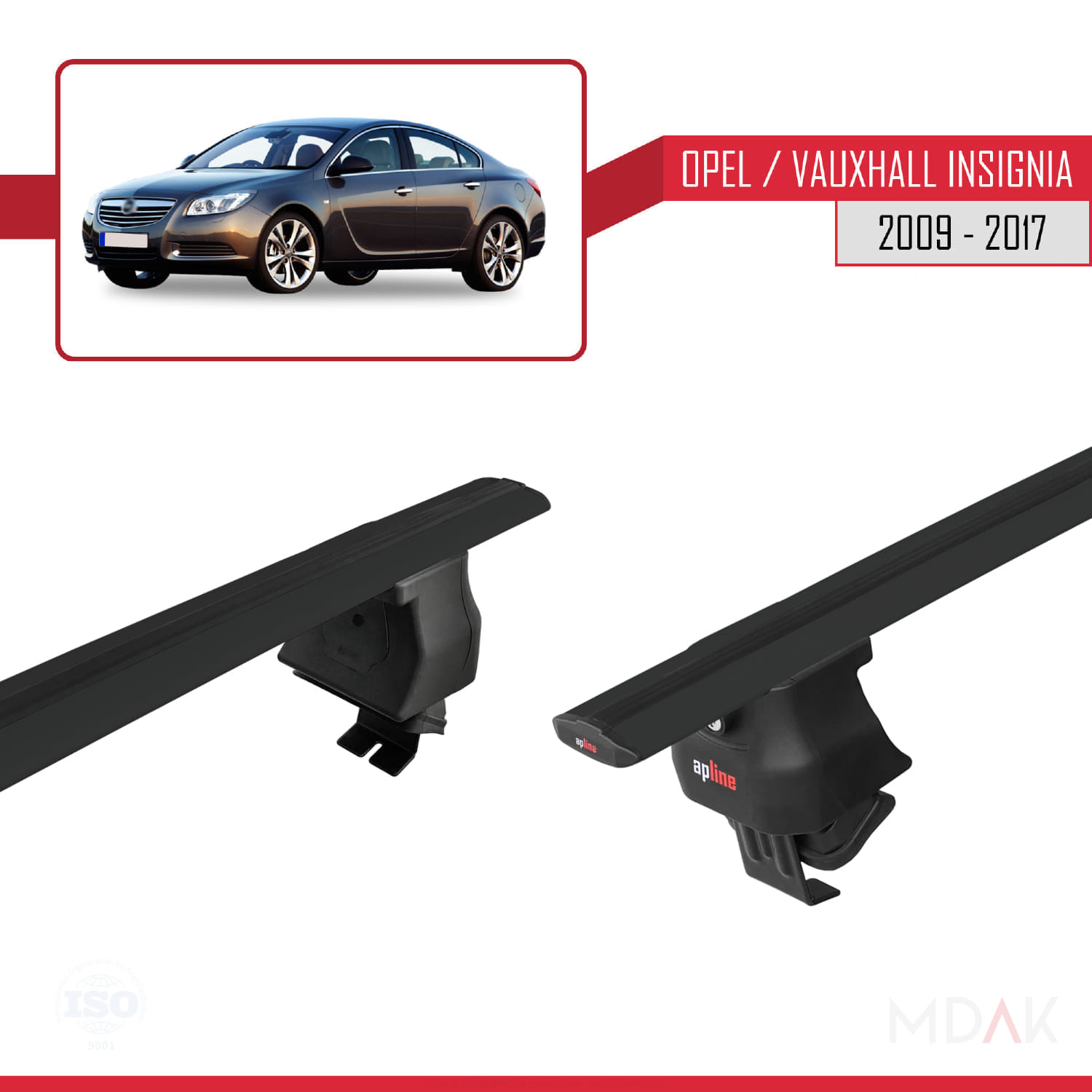 Opel/Vauxhall Insignia 2009-2017 Arası ile Uyumlu ACE-4 Ara Atkı Tavan Barı Siyah 2 Adet - Görsel 4
