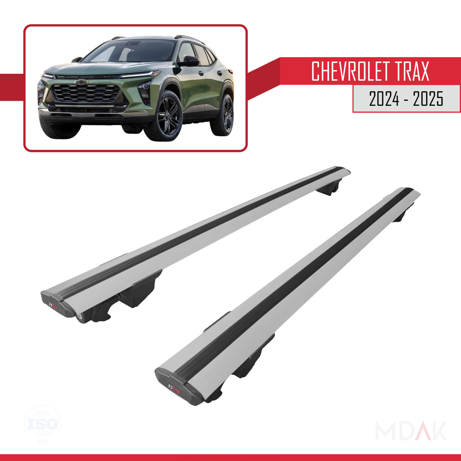 Chevrolet Trax 2024-2025 Arası ile Uyumlu HOOK Model Ara Atkı Tavan Barı Gri 2 Adet - Görsel 4