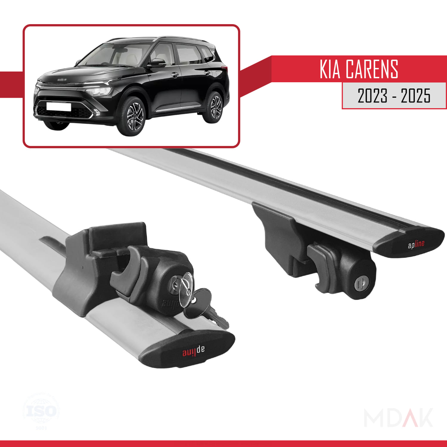 Kia Carens 2023-2025 Arası ile Uyumlu HOOK Model Ara Atkı Tavan Barı Gri 2 Adet - Görsel 5