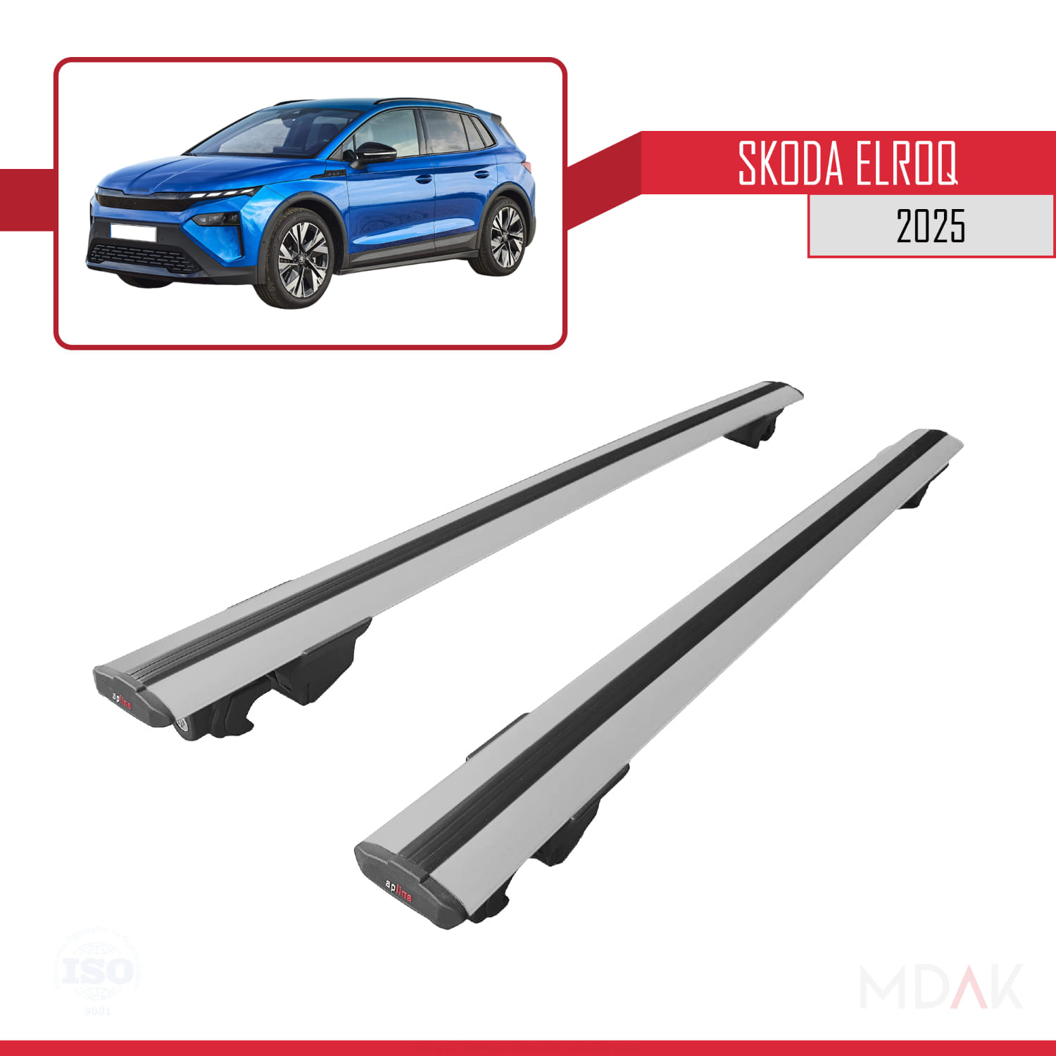 Skoda Elroq 2025 ve Sonrası ile Uyumlu HOOK Model Ara Atkı Tavan Barı Gri 2 Adet - Görsel 4