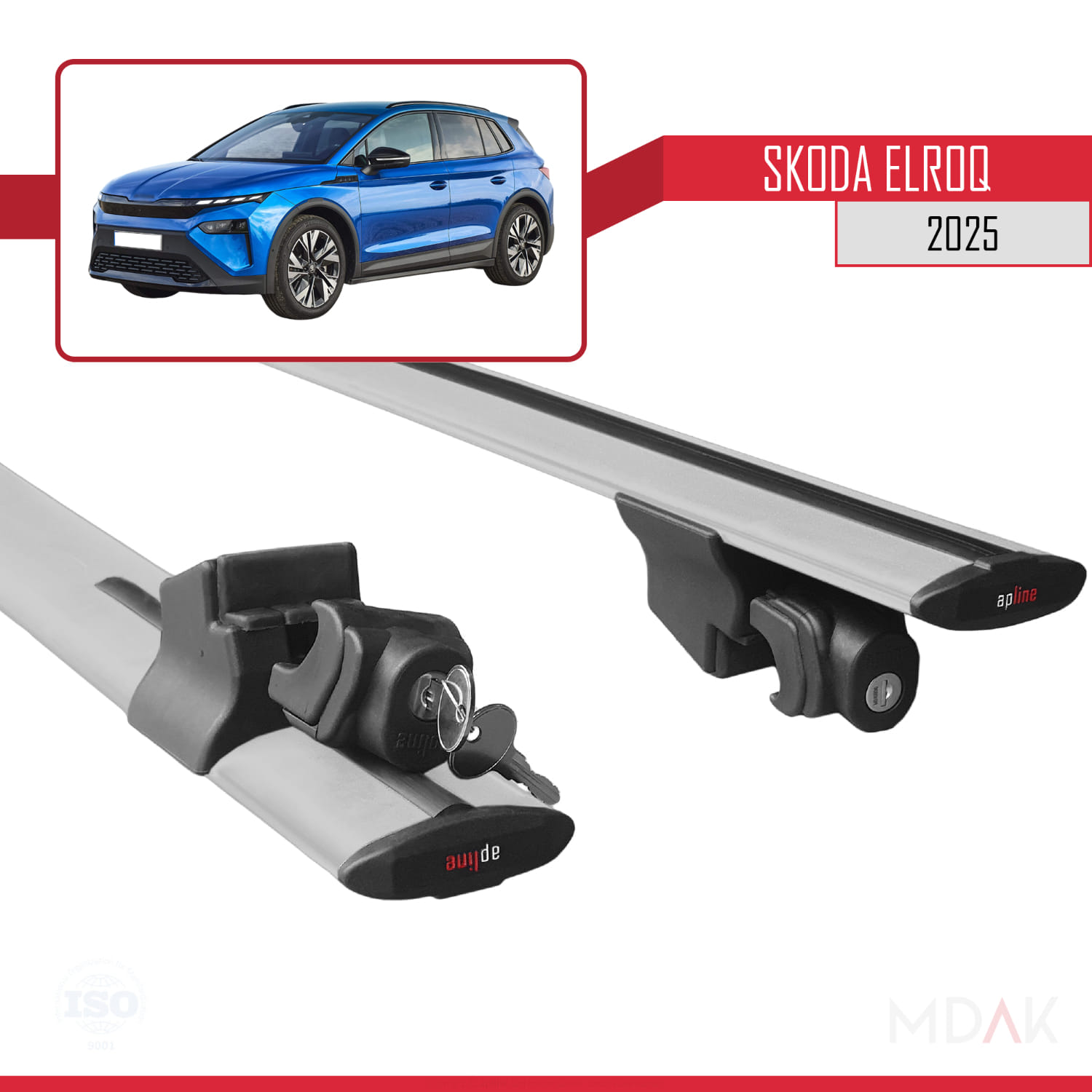 Skoda Elroq 2025 ve Sonrası ile Uyumlu HOOK Model Ara Atkı Tavan Barı Gri 2 Adet - Görsel 5
