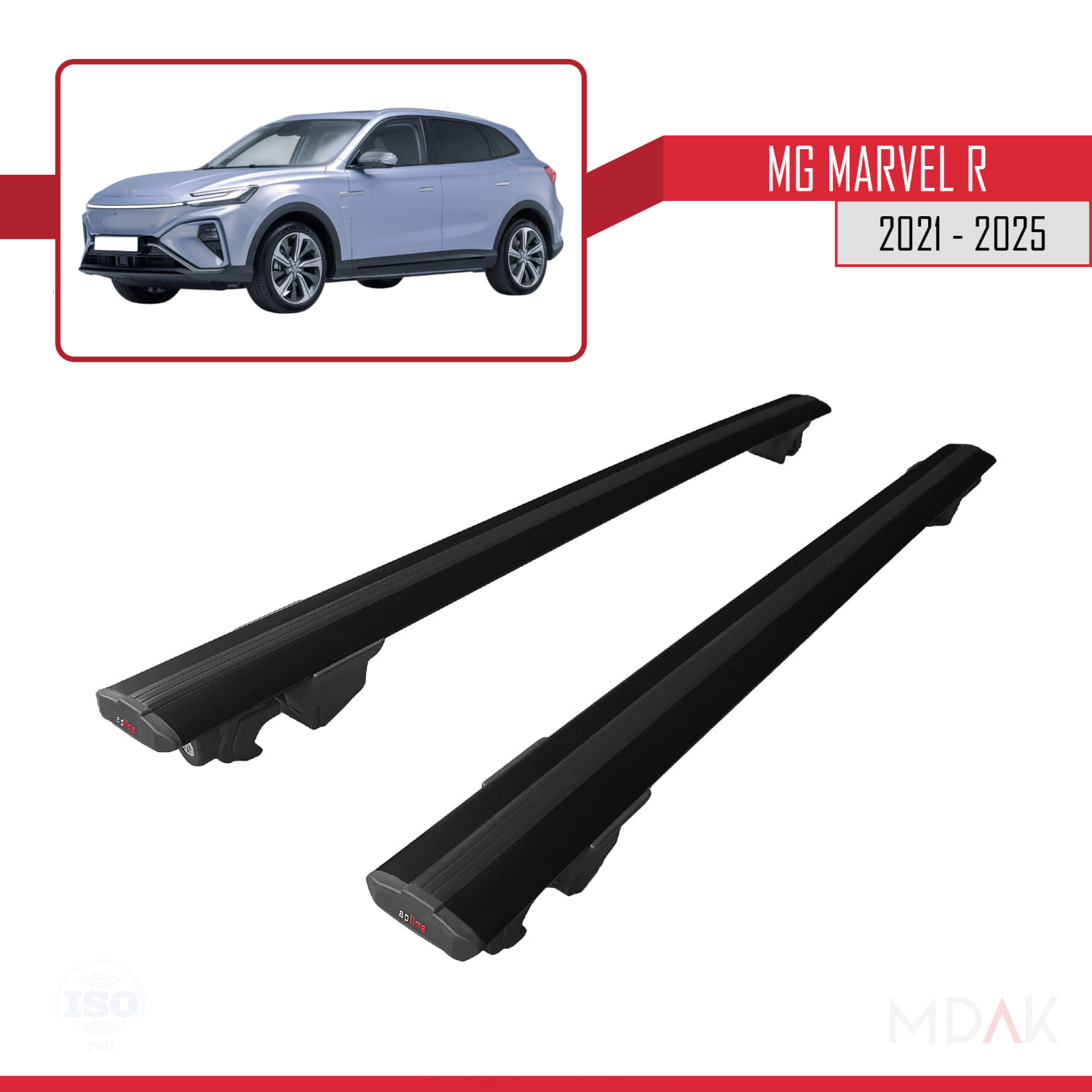 MG Marvel R 2021-2025 Arası ile Uyumlu HOOK Model Ara Atkı Tavan Barı Siyah 2 Adet - Görsel 4