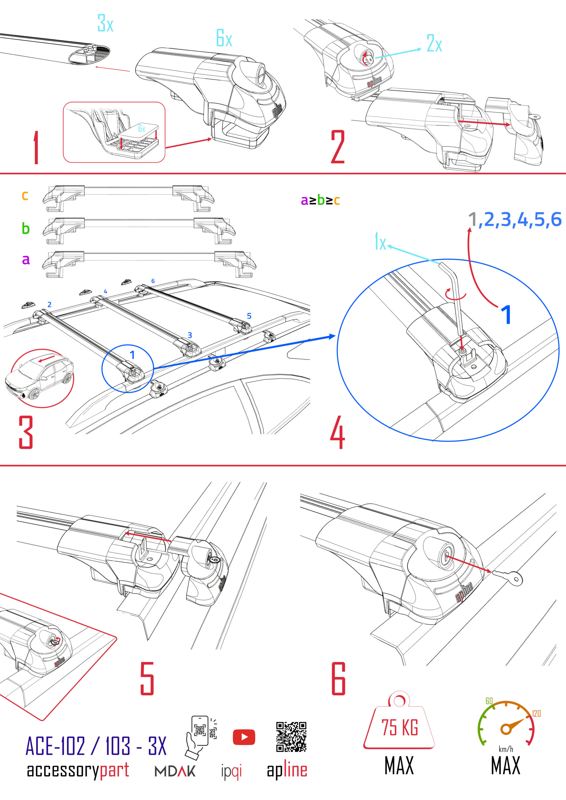 Ford Explorer 2006-2010 Arası ile Uyumlu ACE-1 Ara Atkı Tavan Barı Gri 3 Adet - Görsel 7