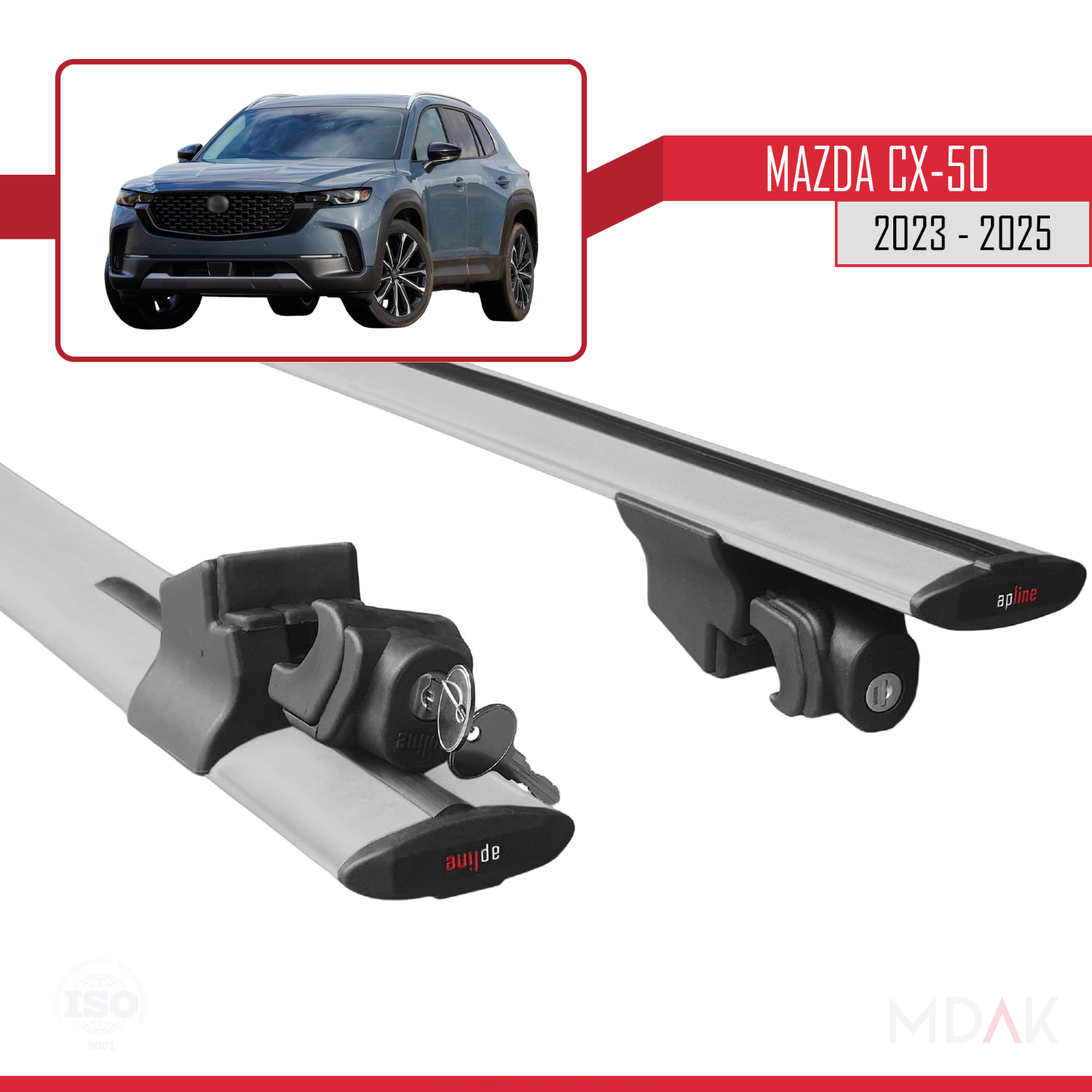 Mazda CX-50 2023-2025 Arası ile Uyumlu HOOK Model Ara Atkı Tavan Barı Gri 2 Adet - Görsel 5