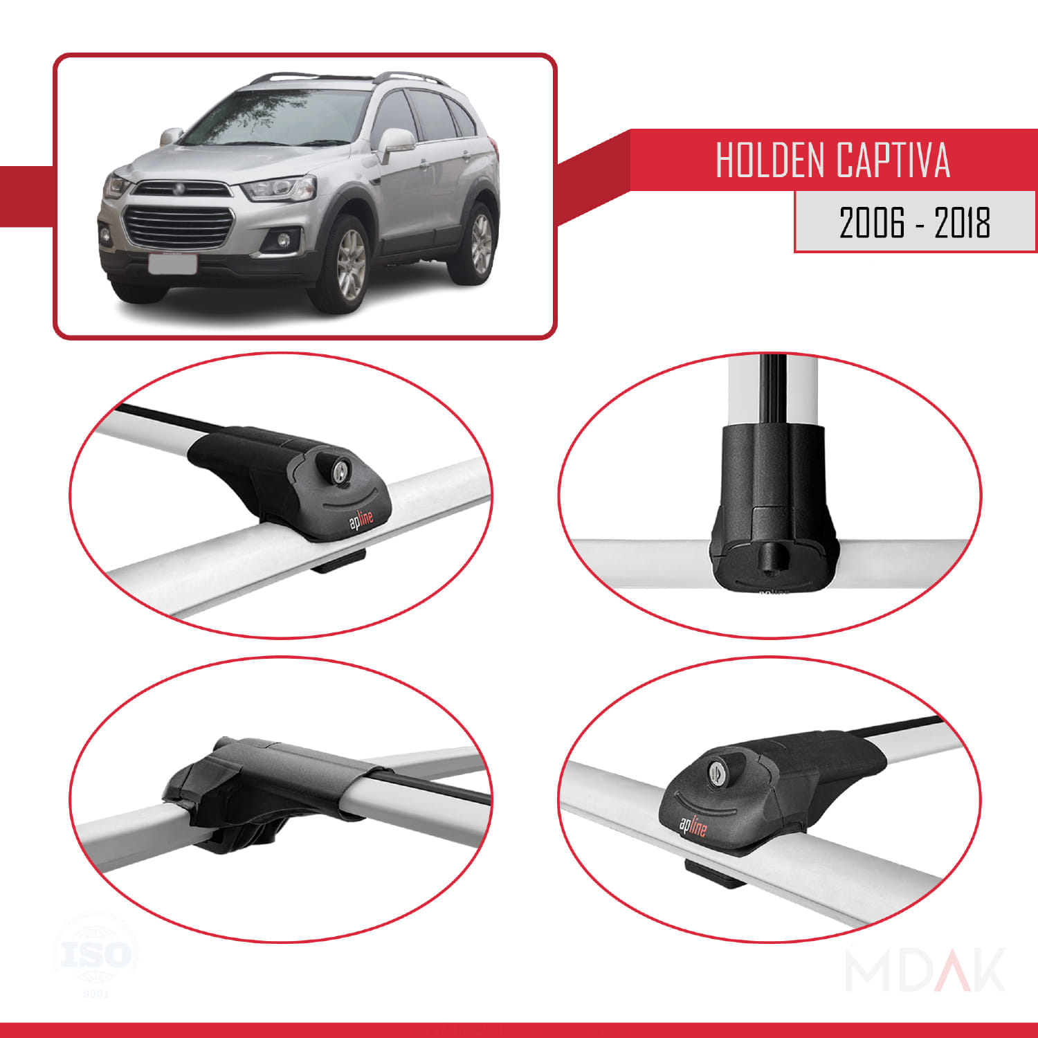 Holden Captiva 2006-2018 Arası ile Uyumlu ACE-1 Ara Atkı Tavan Barı Gri 3 Adet - Görsel 4