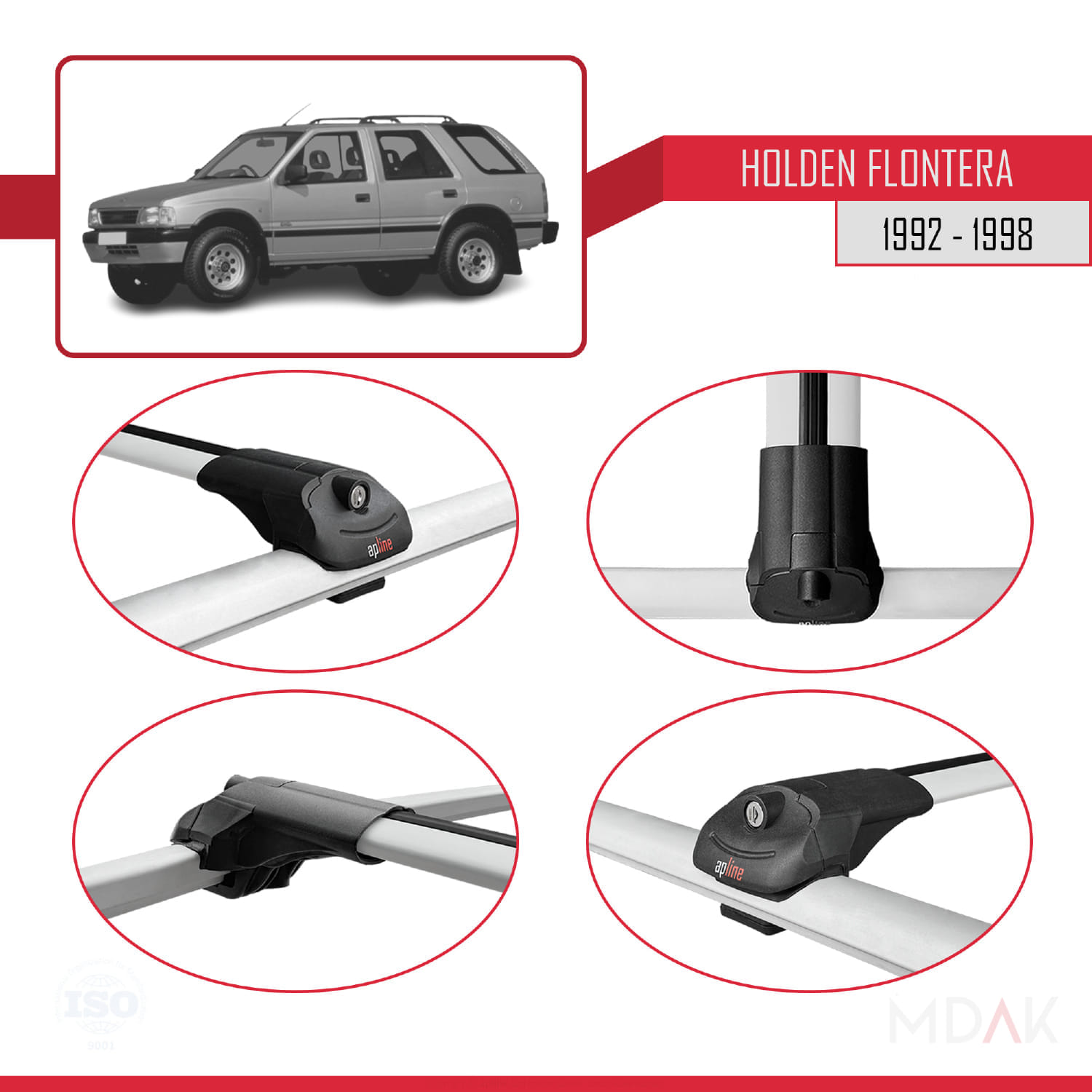 Holden Frontera 1992-1998 Arası ile Uyumlu ACE-1 Ara Atkı Tavan Barı Gri 3 Adet - Görsel 4