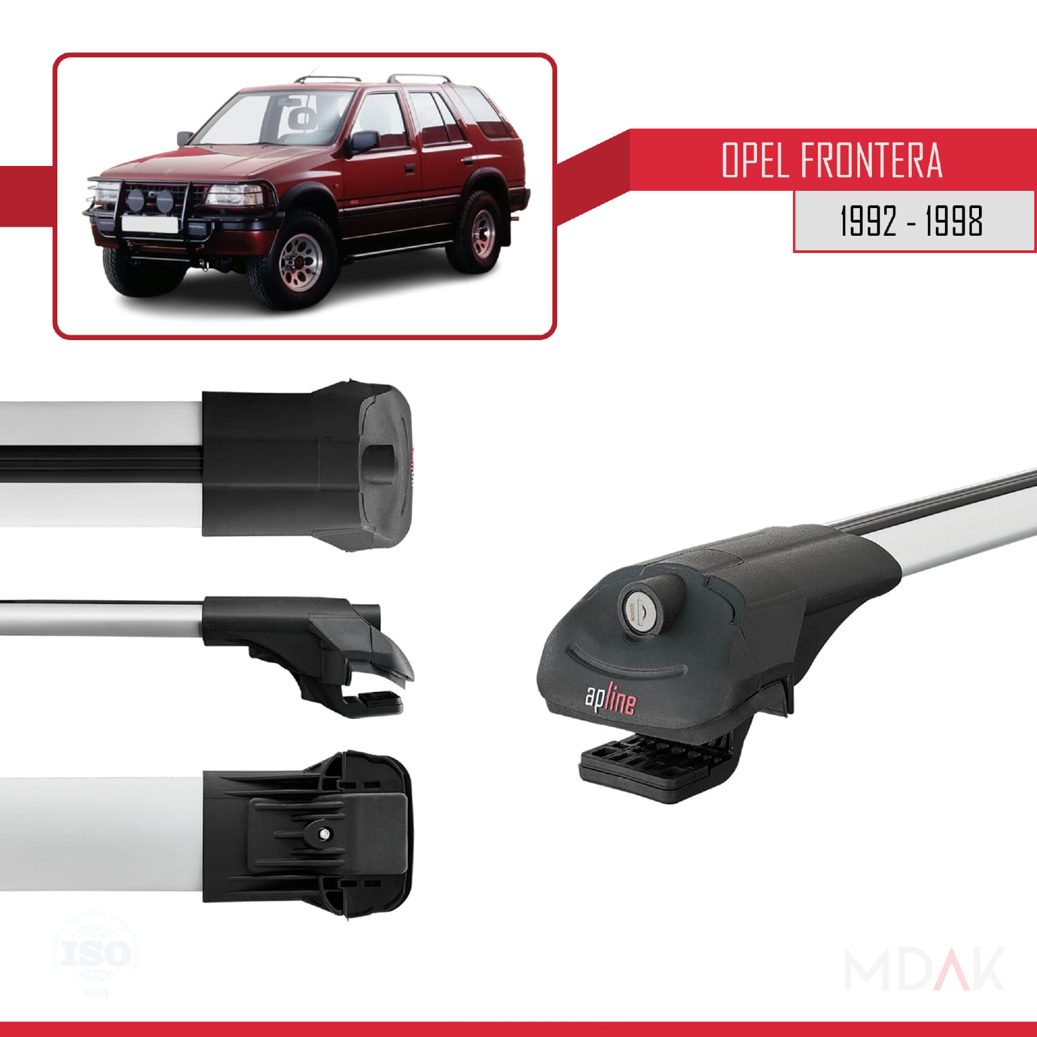Opel Frontera 1992-1998 Arası ile Uyumlu ACE-1 Ara Atkı Tavan Barı Gri 3 Adet - Görsel 3