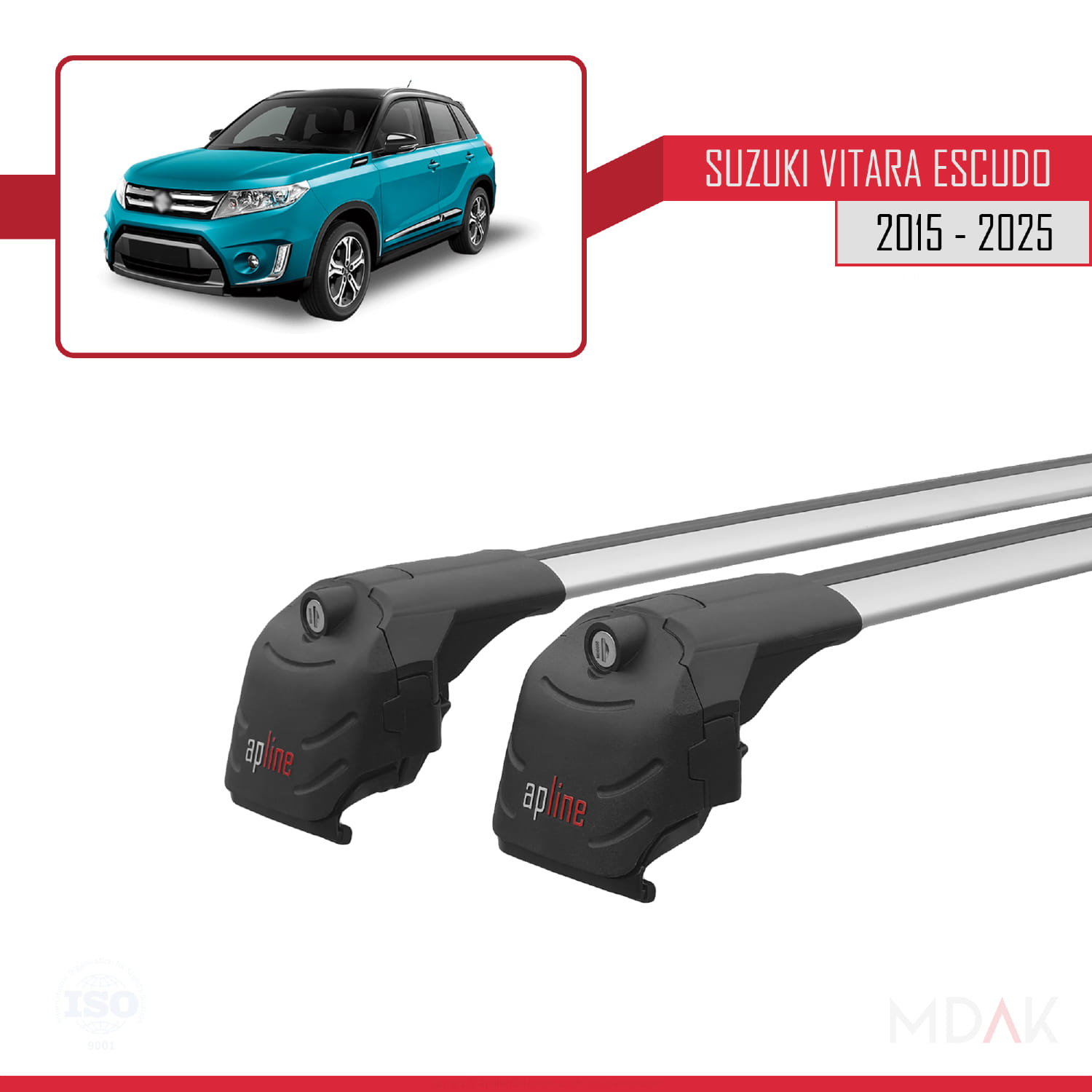 Suzuki Vitara/Escudo (LY) 2015 ve Sonrası ile Uyumlu ACE-2 Ara Atkı Tavan Barı Gri 2 Adet - Görsel 4