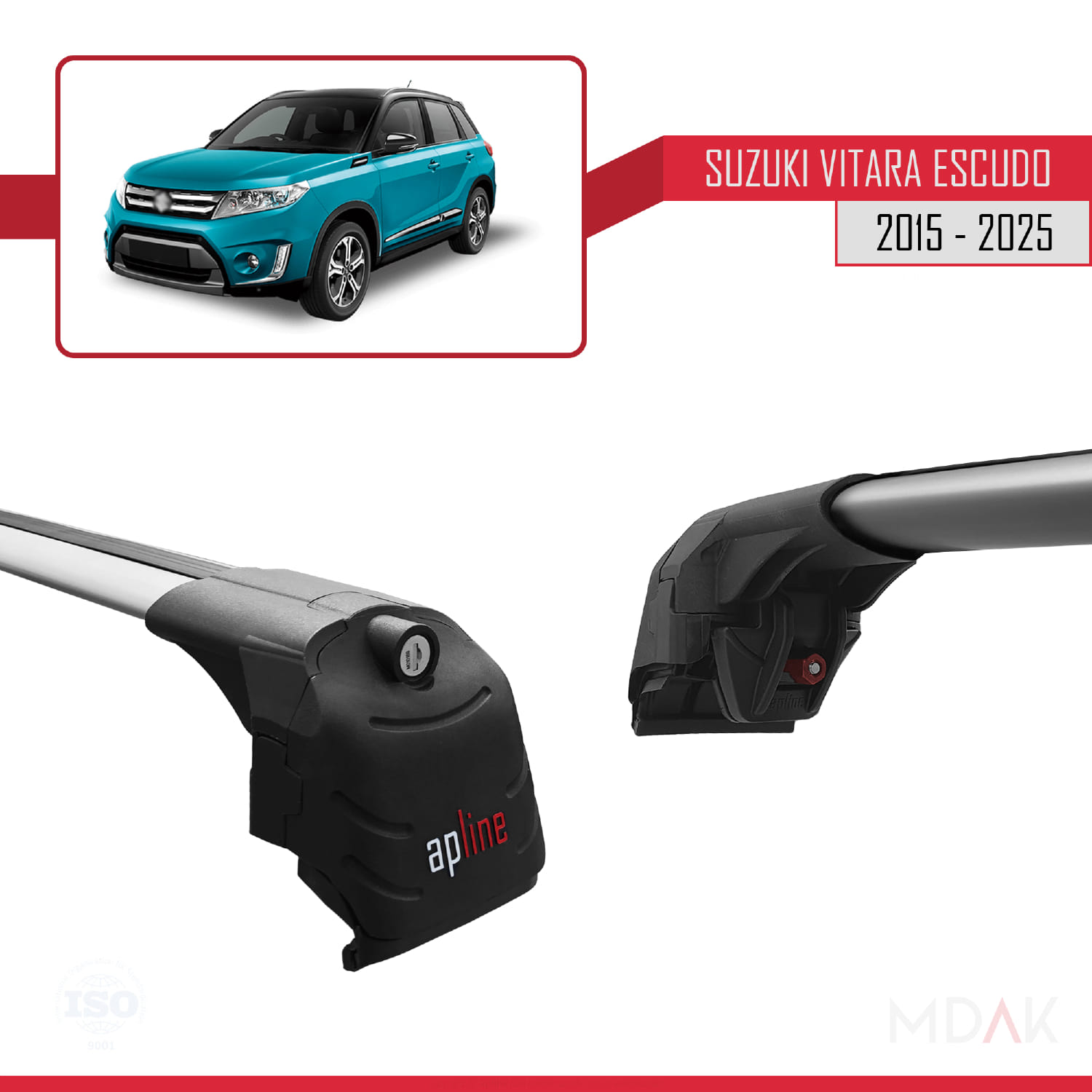 Suzuki Vitara/Escudo (LY) 2015 ve Sonrası ile Uyumlu ACE-2 Ara Atkı Tavan Barı Gri 2 Adet - Görsel 5