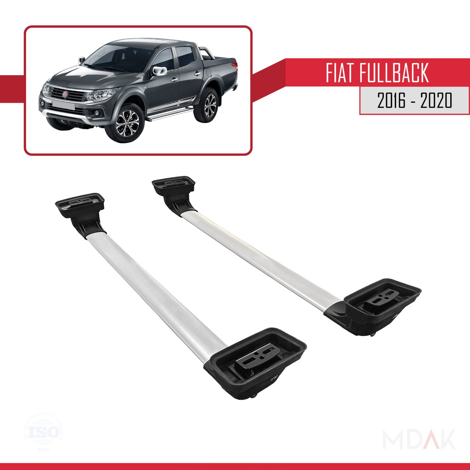Fiat Fullback 2016-2020 Arası ile Uyumlu ACE-3 Ara Atkı Tavan Barı Gri 2 Adet - Görsel 5