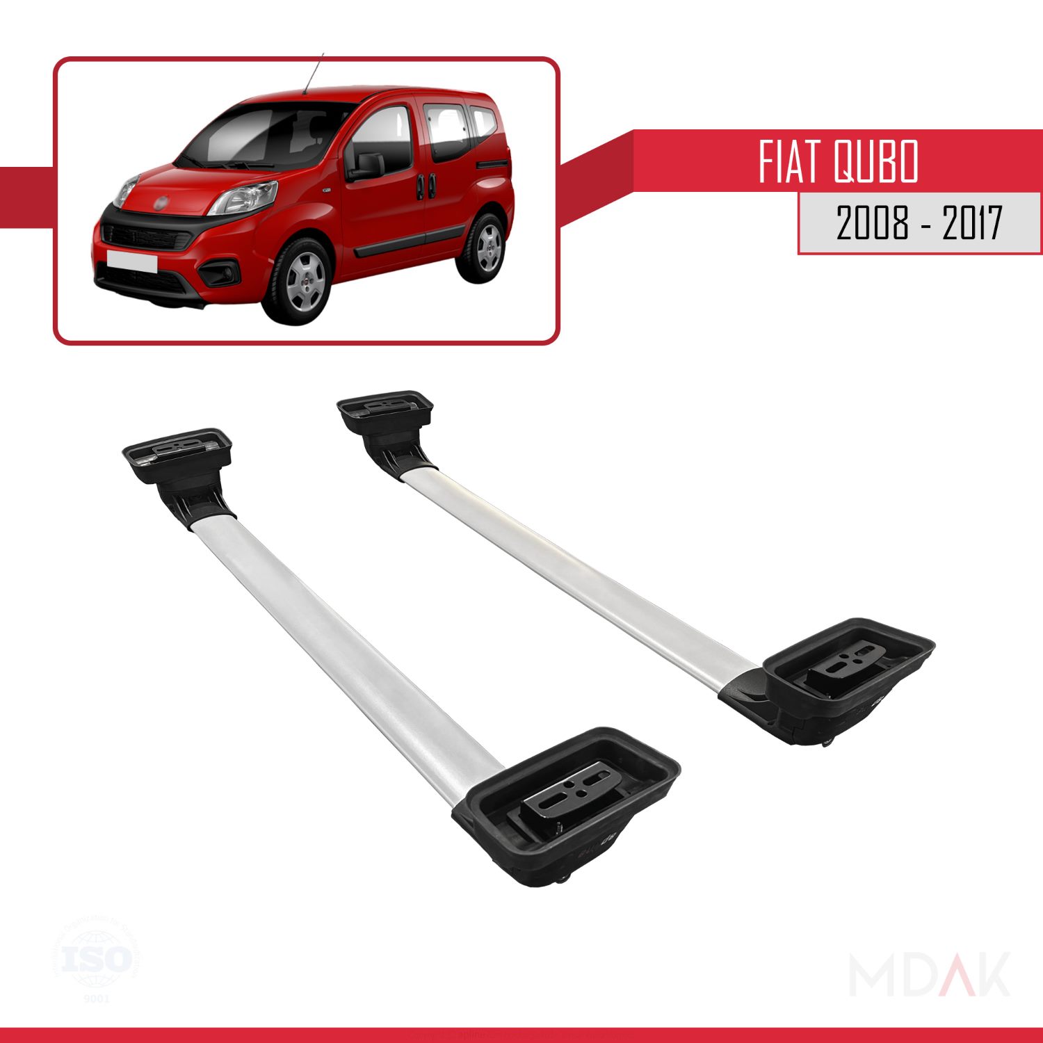 Fiat Qubo 2008-2017 Arası ile Uyumlu ACE-3 Ara Atkı Tavan Barı Gri 2 Adet - Görsel 5
