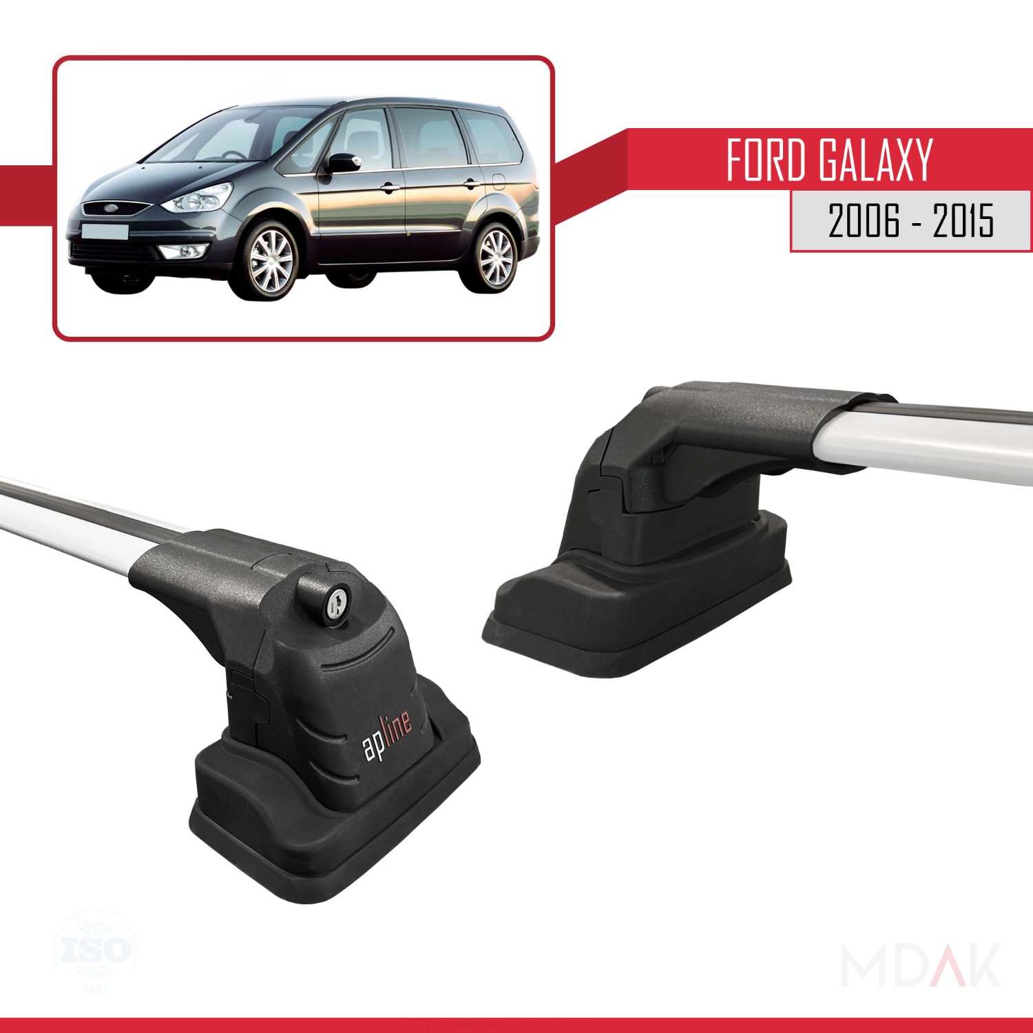 Ford Galaxy (MK3) 2006-2015 Arası ile Uyumlu ACE-3 Ara Atkı Tavan Barı Gri 2 Adet - Görsel 3