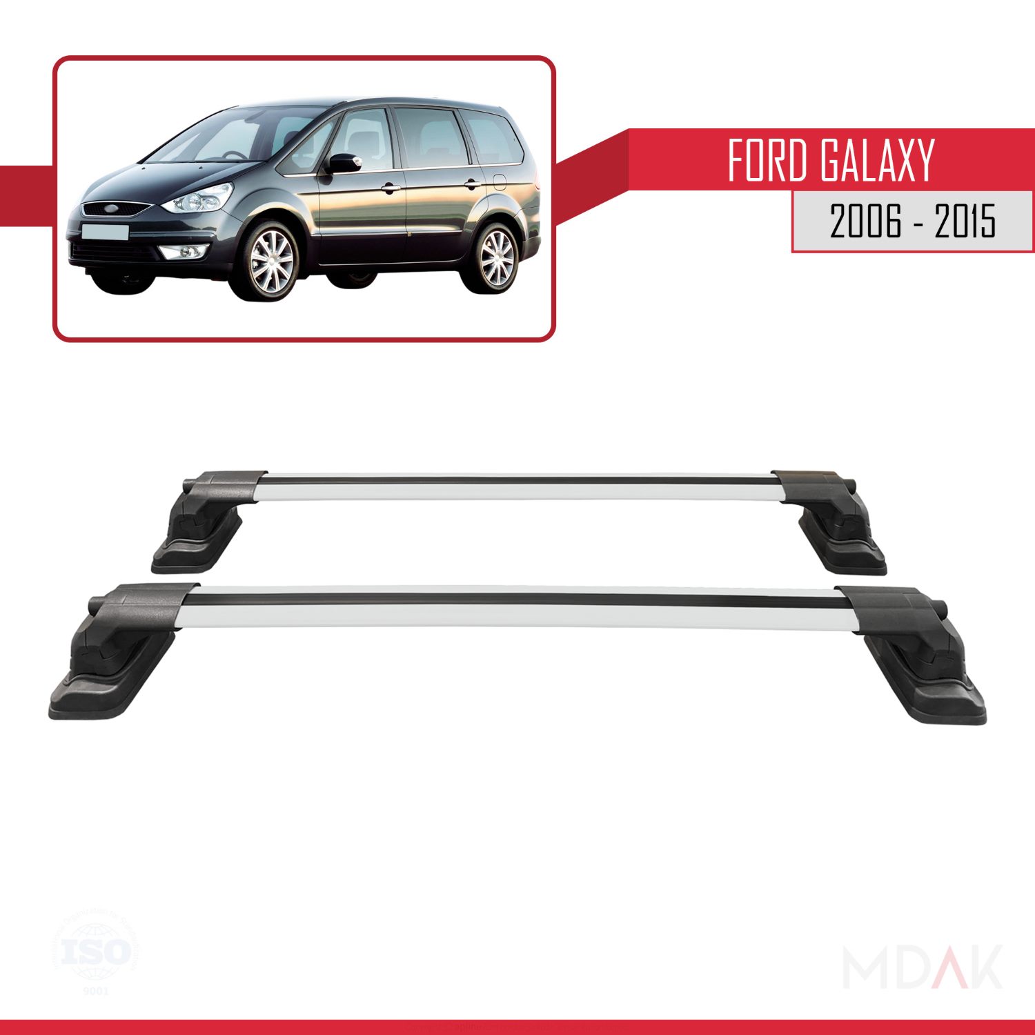 Ford Galaxy (MK3) 2006-2015 Arası ile Uyumlu ACE-3 Ara Atkı Tavan Barı Gri 2 Adet - Görsel 4