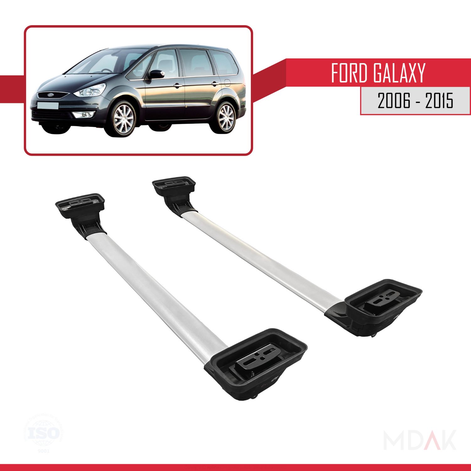 Ford Galaxy (MK3) 2006-2015 Arası ile Uyumlu ACE-3 Ara Atkı Tavan Barı Gri 2 Adet - Görsel 5