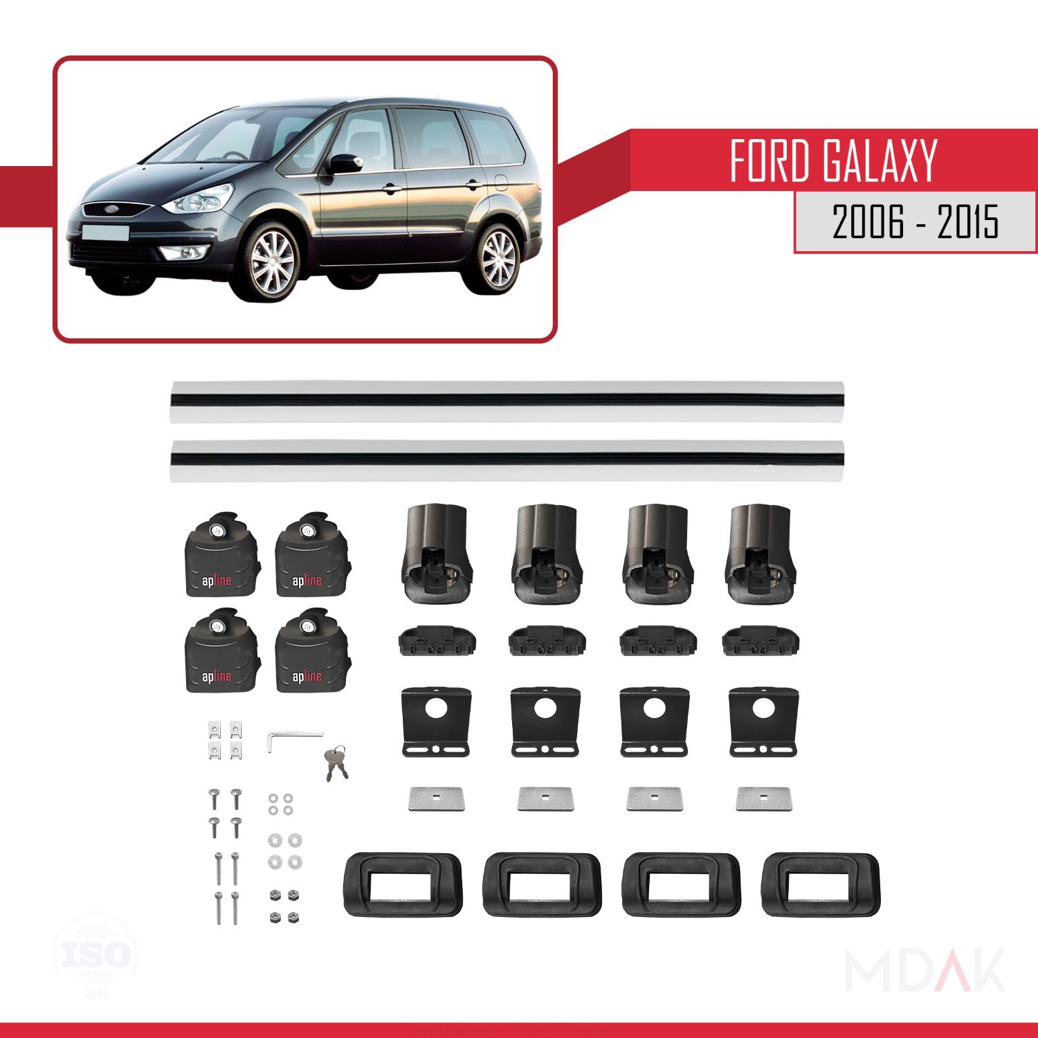 Ford Galaxy (MK3) 2006-2015 Arası ile Uyumlu ACE-3 Ara Atkı Tavan Barı Gri 2 Adet - Görsel 6