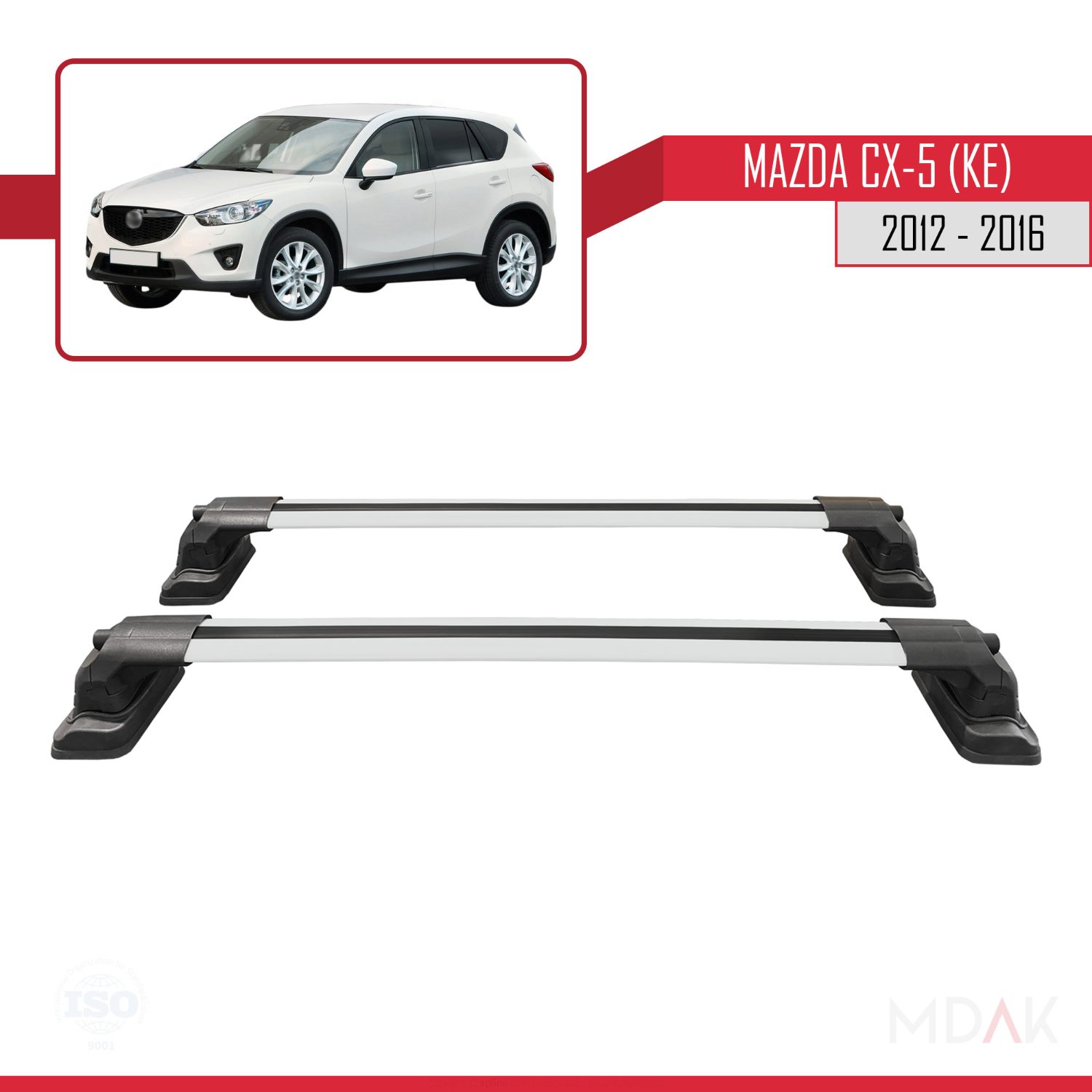 Mazda CX-5 (KE) 2012-2016 Arası ile Uyumlu ACE-3 Ara Atkı Tavan Barı Gri 2 Adet - Görsel 4