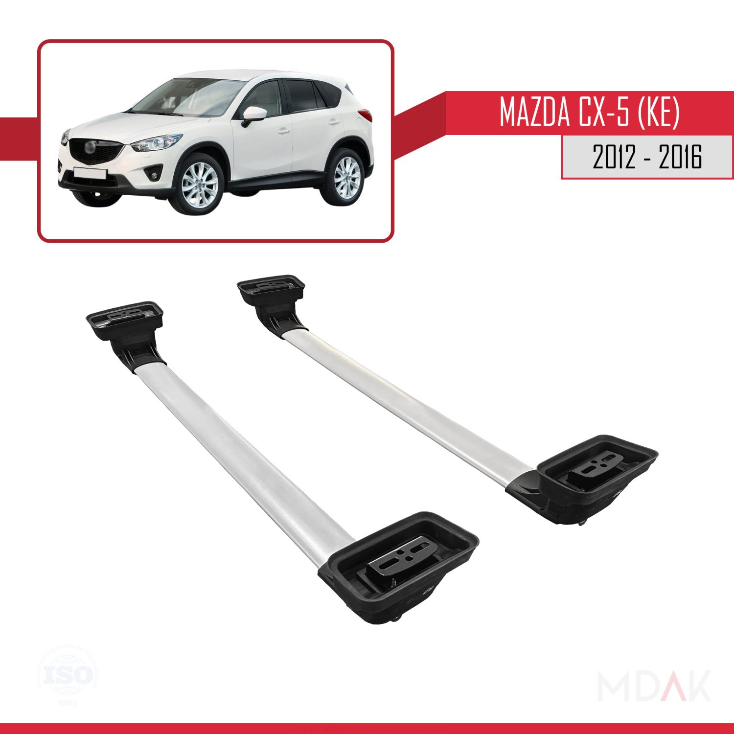 Mazda CX-5 (KE) 2012-2016 Arası ile Uyumlu ACE-3 Ara Atkı Tavan Barı Gri 2 Adet - Görsel 5