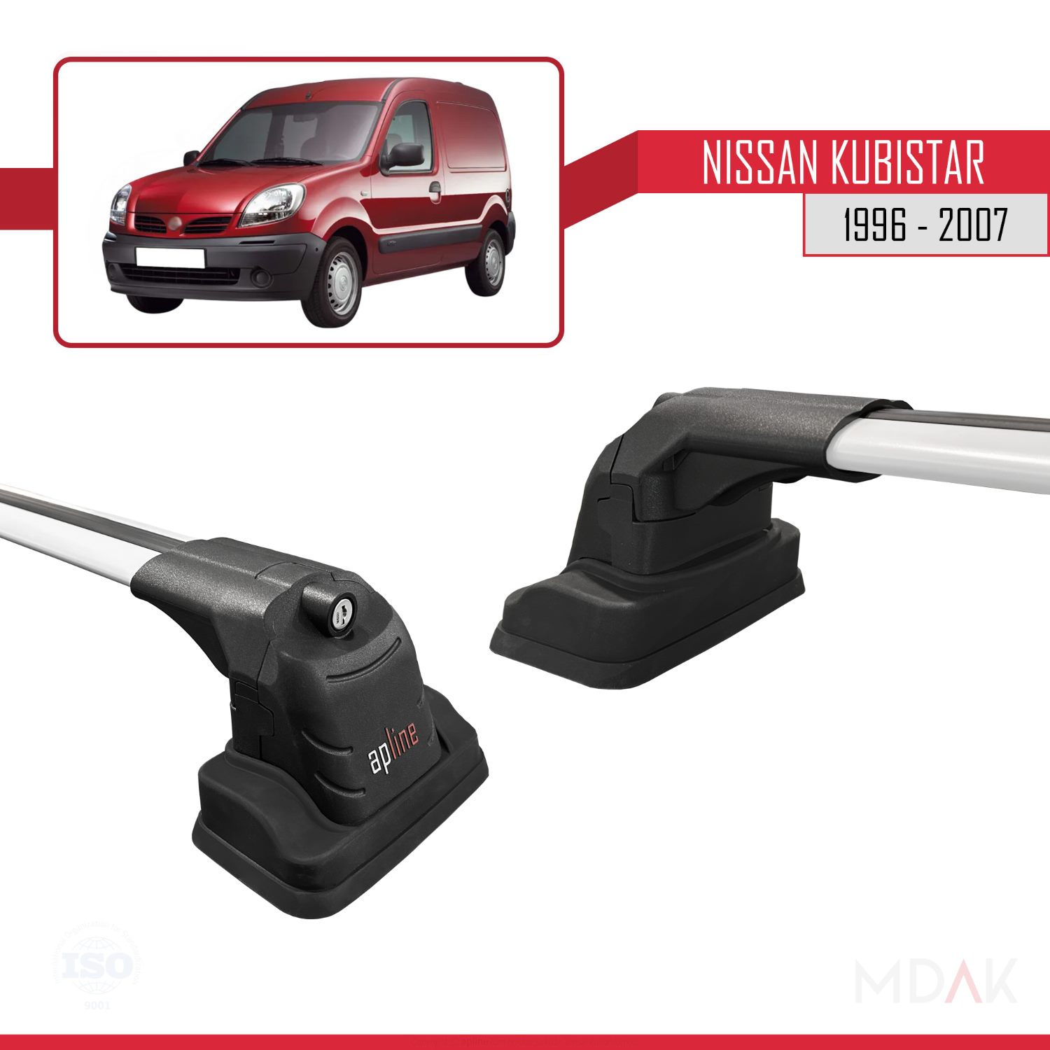 Nissan Kubistar 1996-2007 Arası ile Uyumlu ACE-3 Ara Atkı Tavan Barı Gri 2 Adet - Görsel 3