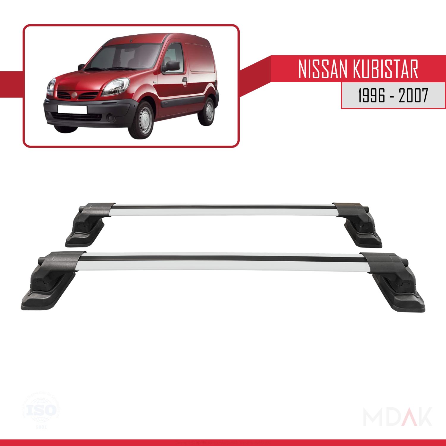 Nissan Kubistar 1996-2007 Arası ile Uyumlu ACE-3 Ara Atkı Tavan Barı Gri 2 Adet - Görsel 4