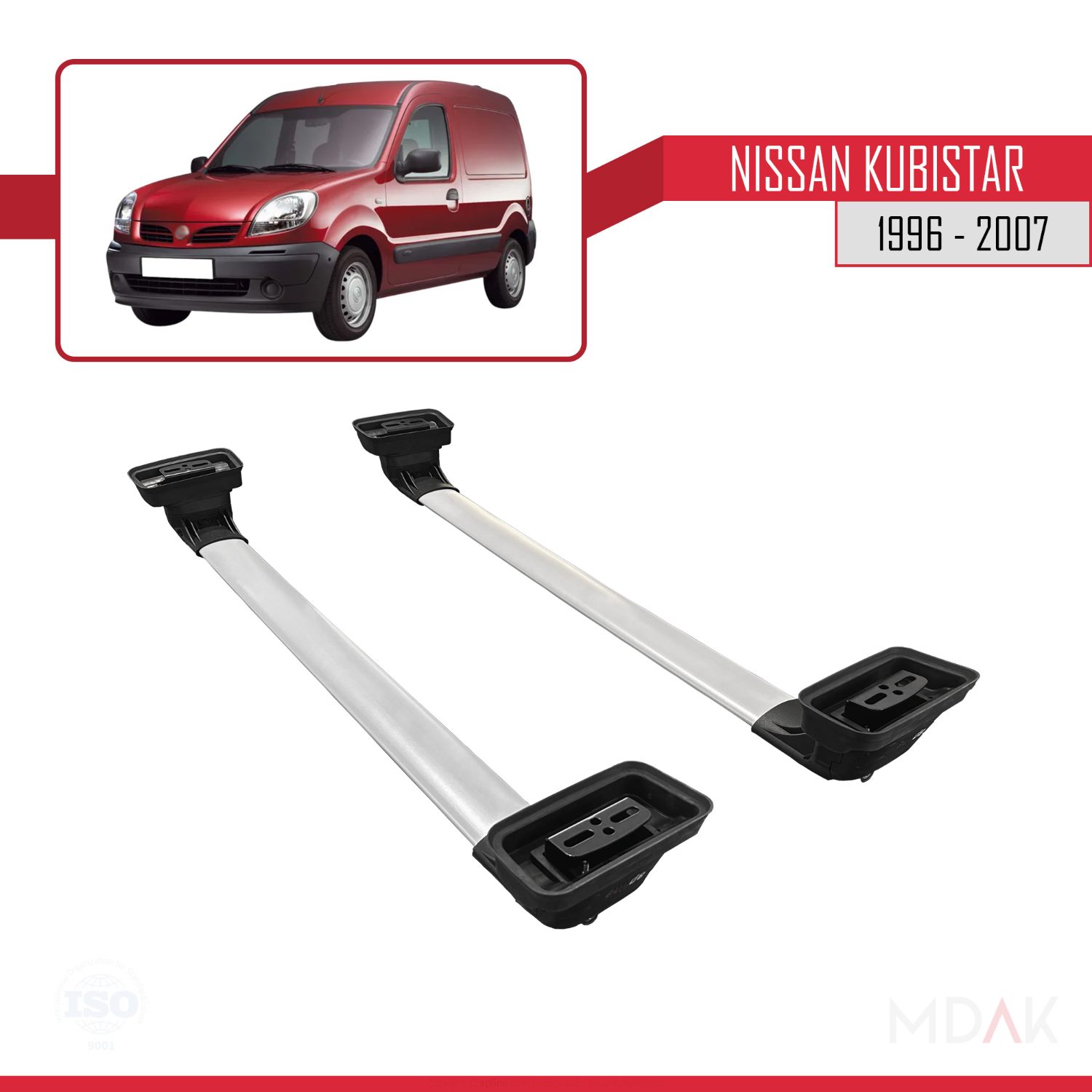 Nissan Kubistar 1996-2007 Arası ile Uyumlu ACE-3 Ara Atkı Tavan Barı Gri 2 Adet - Görsel 5