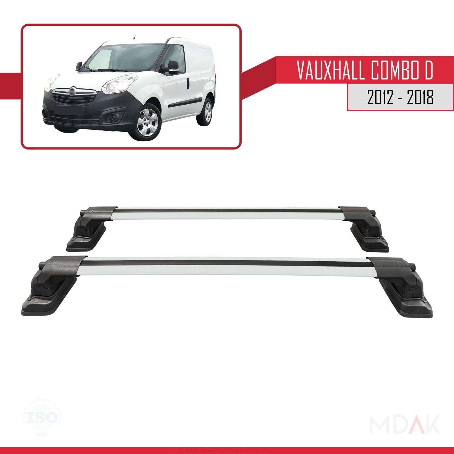 Vauxhall Combo D 2012-2018 Arası ile Uyumlu ACE-3 Ara Atkı Tavan Barı Gri 2 Adet - Görsel 4