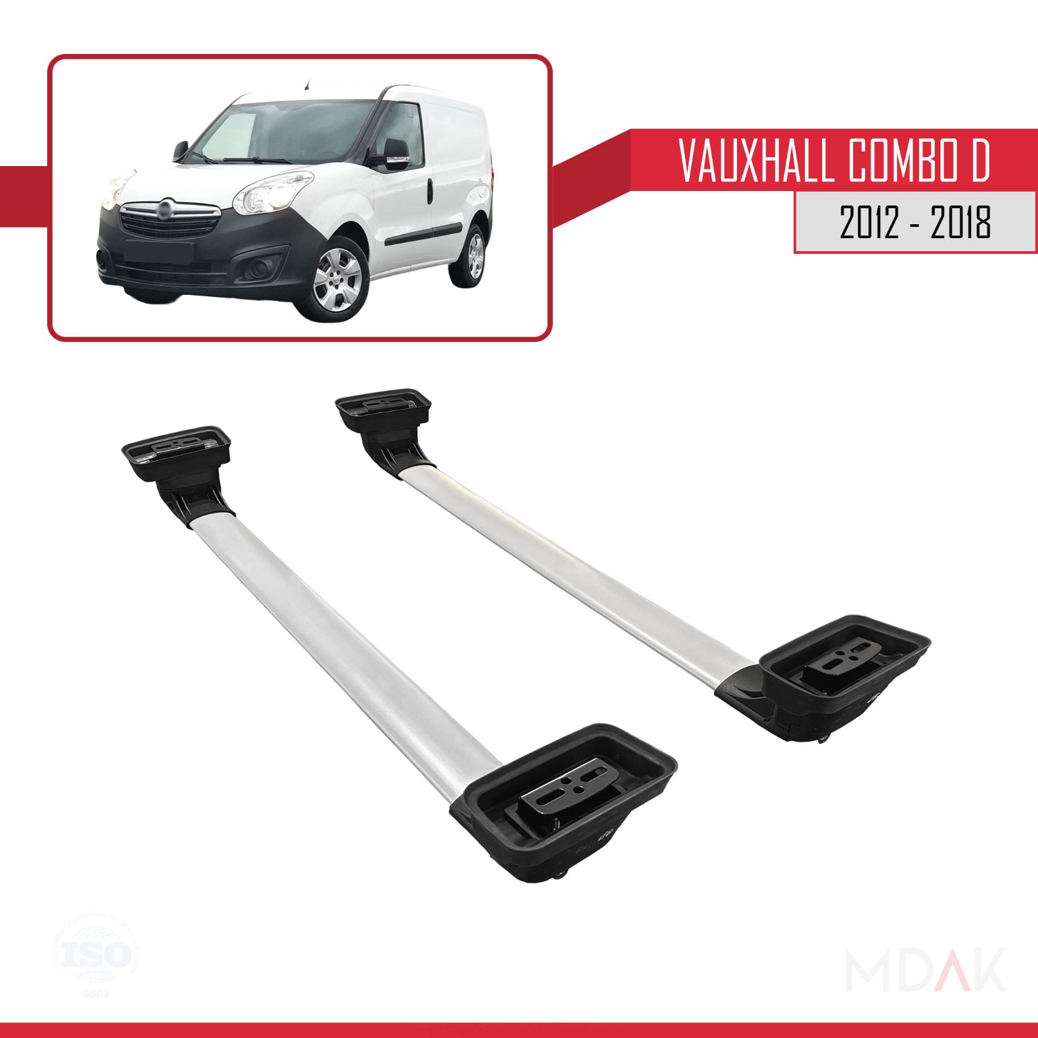 Vauxhall Combo D 2012-2018 Arası ile Uyumlu ACE-3 Ara Atkı Tavan Barı Gri 2 Adet - Görsel 5