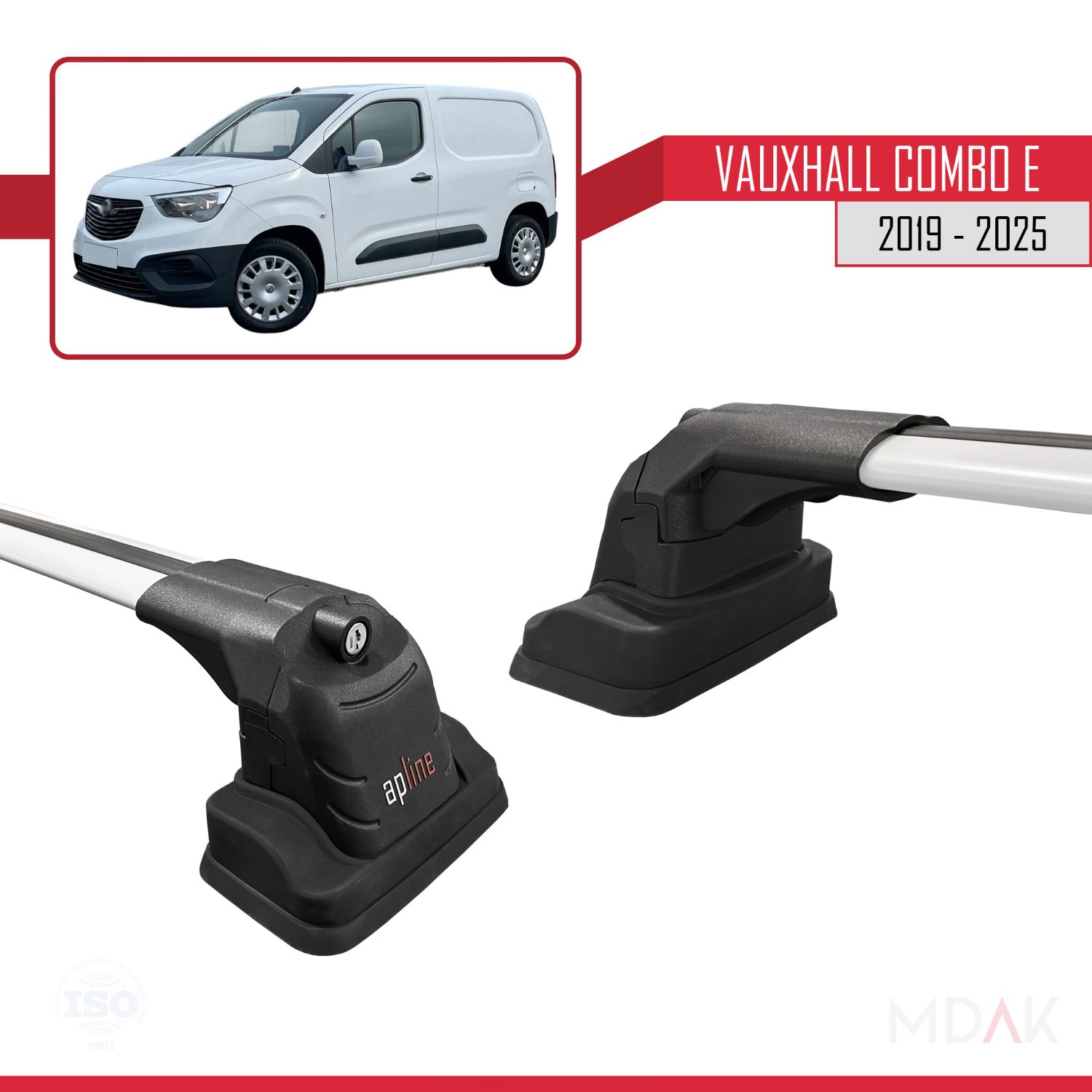 Vauxhall Combo E 2019-2025 Arası ile Uyumlu ACE-3 Ara Atkı Tavan Barı Gri 2 Adet - Görsel 3
