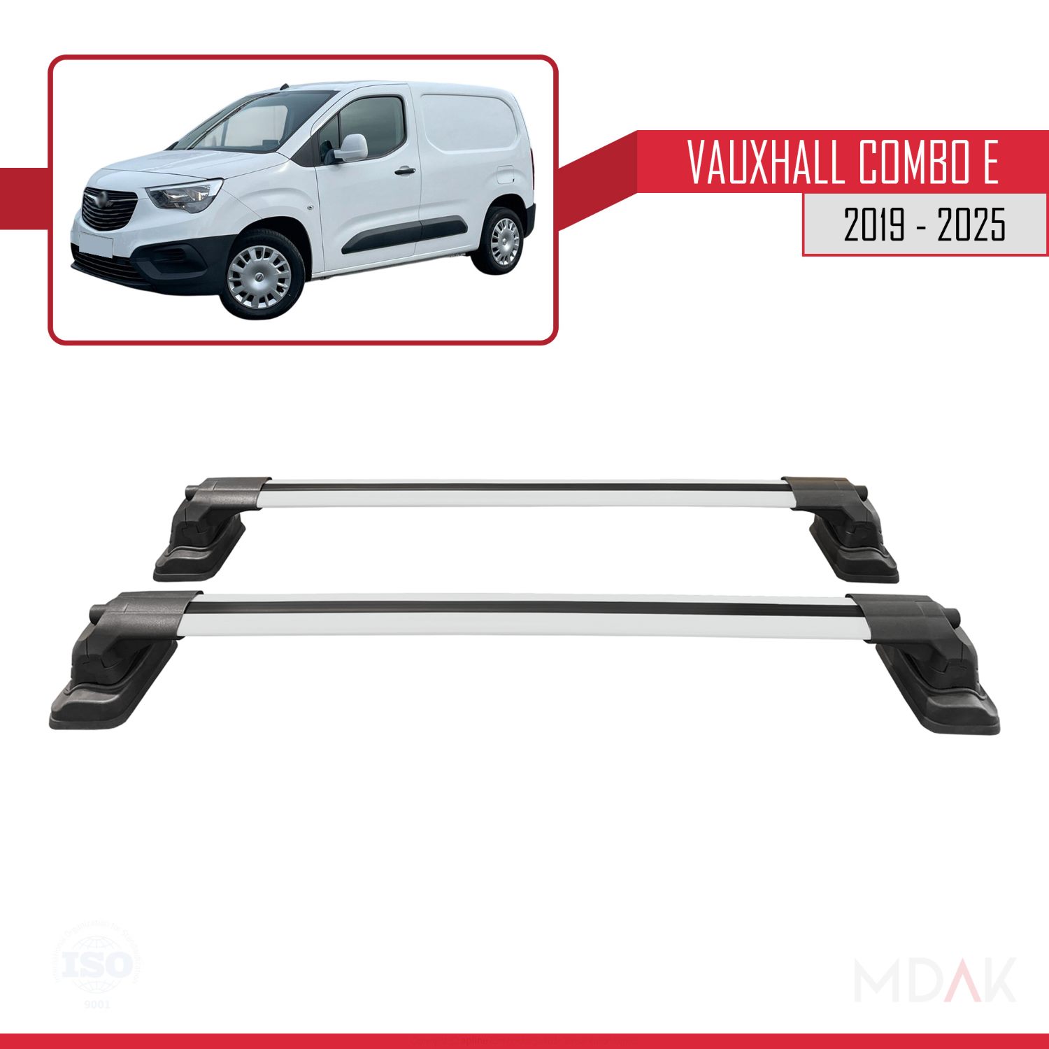 Vauxhall Combo E 2019-2025 Arası ile Uyumlu ACE-3 Ara Atkı Tavan Barı Gri 2 Adet - Görsel 4