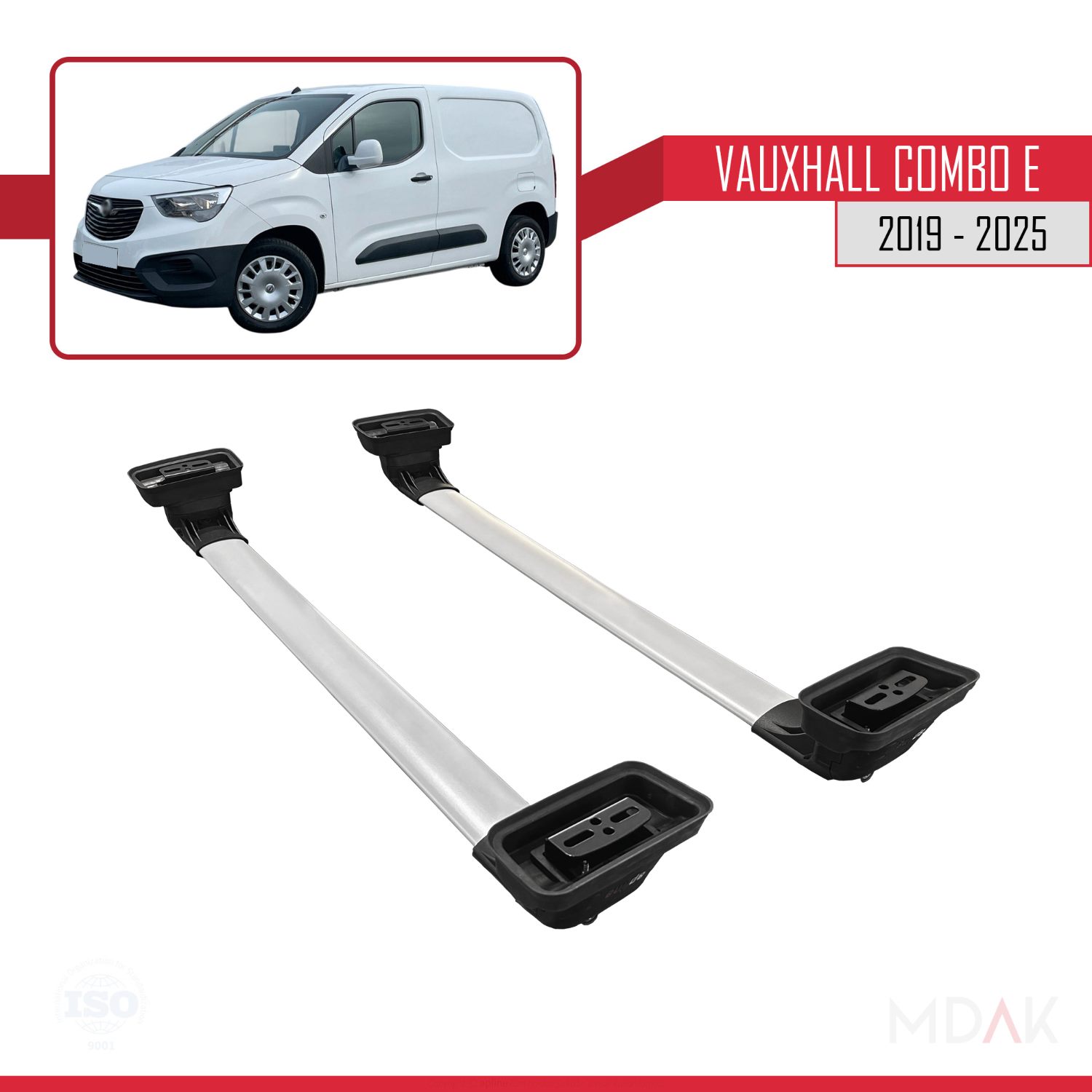 Vauxhall Combo E 2019-2025 Arası ile Uyumlu ACE-3 Ara Atkı Tavan Barı Gri 2 Adet - Görsel 5