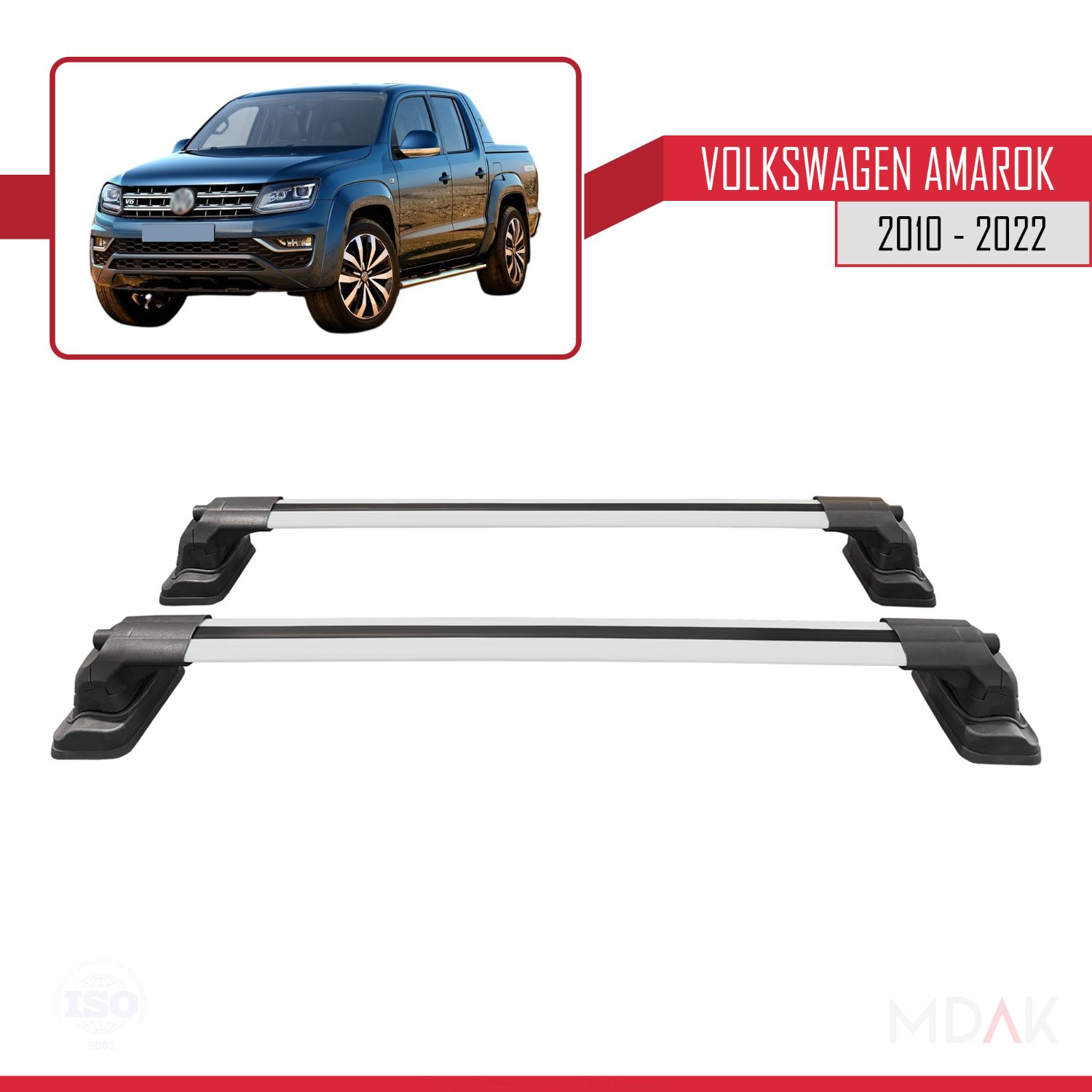 Volkswagen Amarok 2010-2022 Arası ile Uyumlu ACE-3 Ara Atkı Tavan Barı Gri 2 Adet - Görsel 4