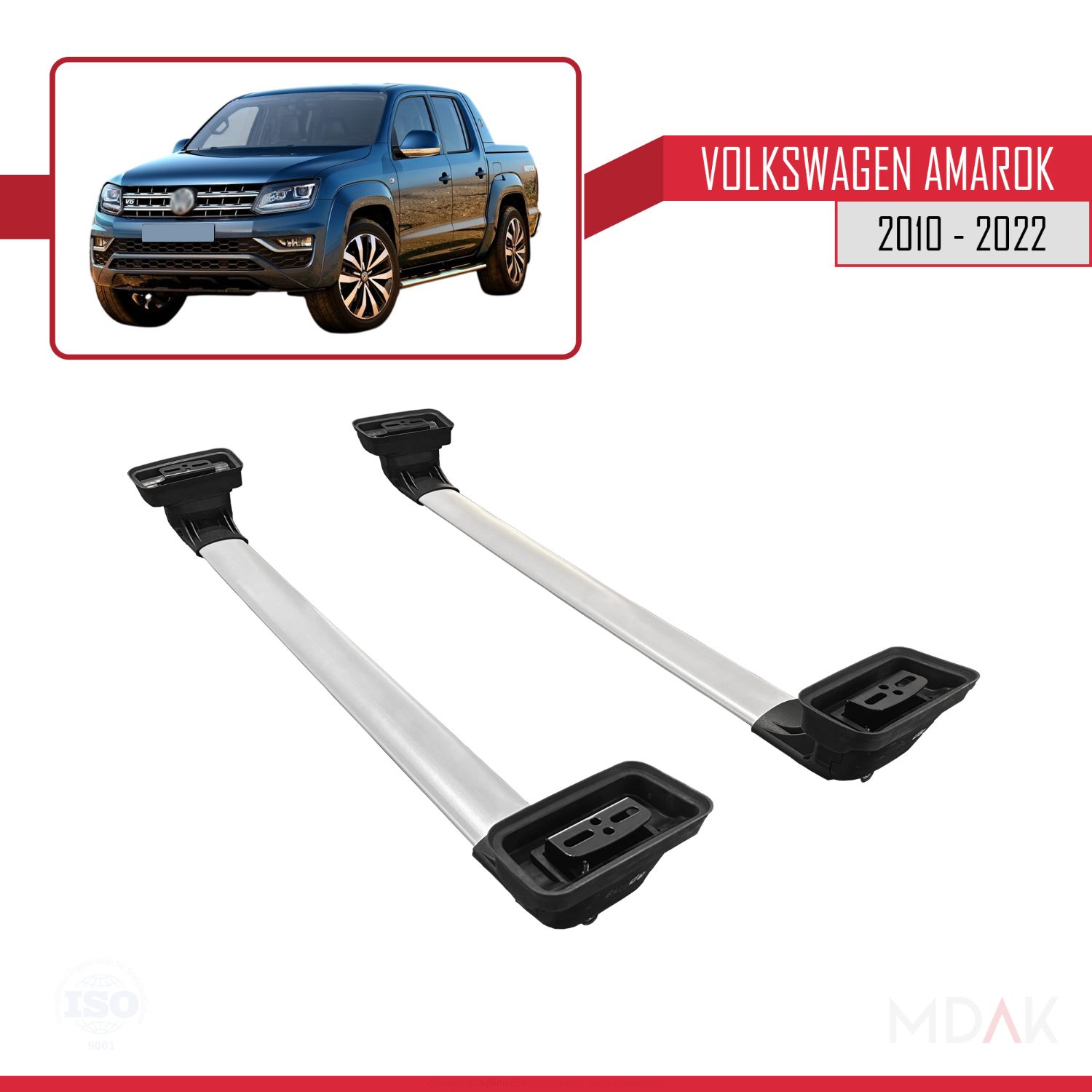 Volkswagen Amarok 2010-2022 Arası ile Uyumlu ACE-3 Ara Atkı Tavan Barı Gri 2 Adet - Görsel 5