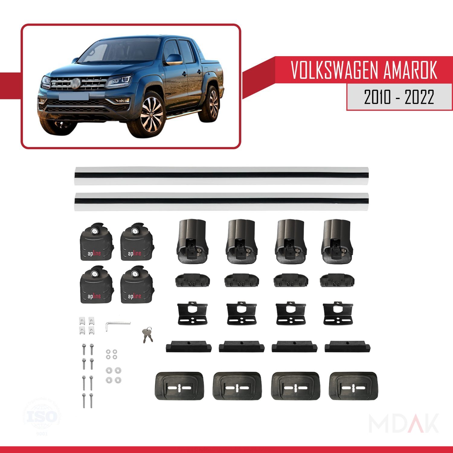 Volkswagen Amarok 2010-2022 Arası ile Uyumlu ACE-3 Ara Atkı Tavan Barı Gri 2 Adet - Görsel 6