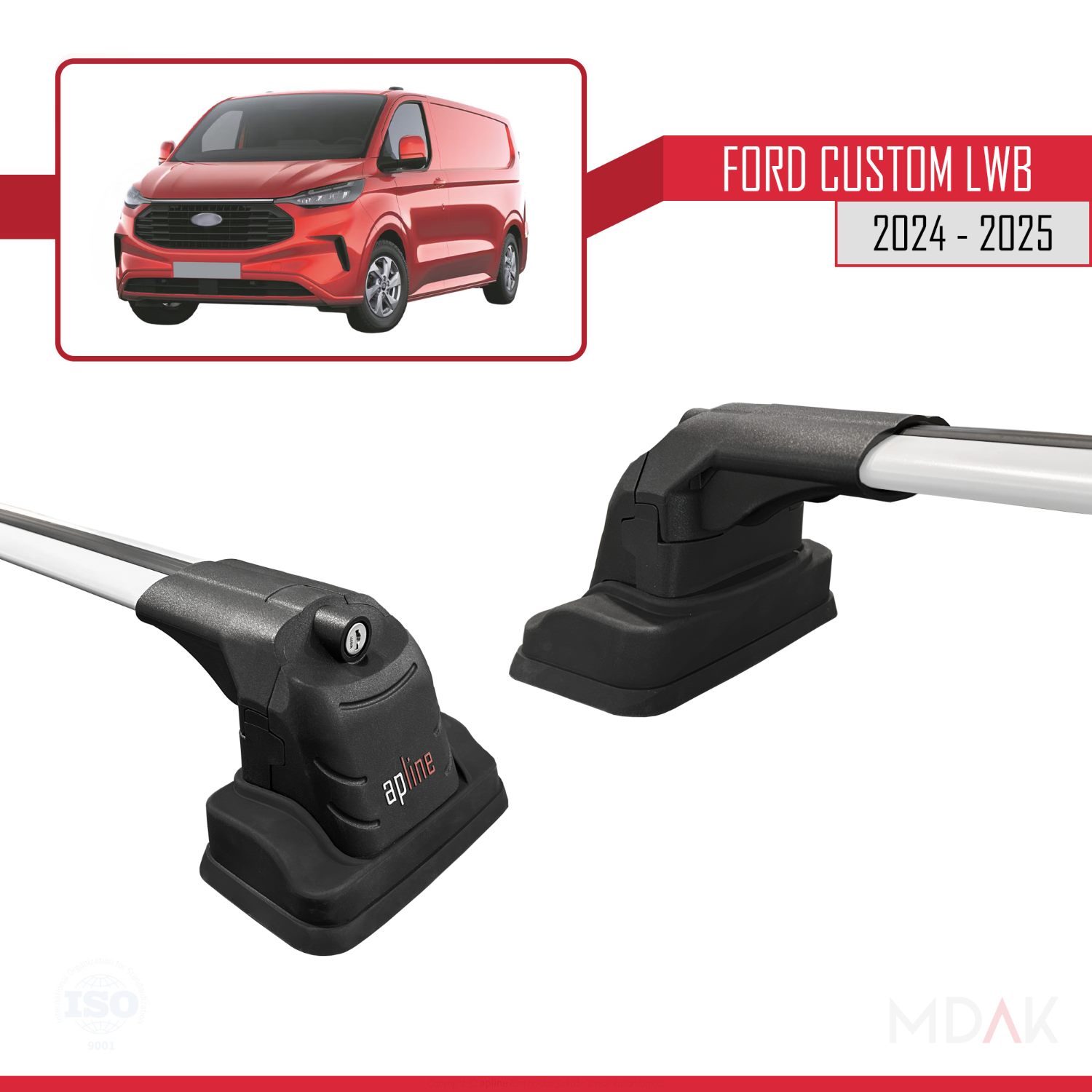 Ford Custom 2024-2025 Arası ile Uyumlu ACE-3 Ara Atkı Tavan Barı Gri 2 Adet - Görsel 3
