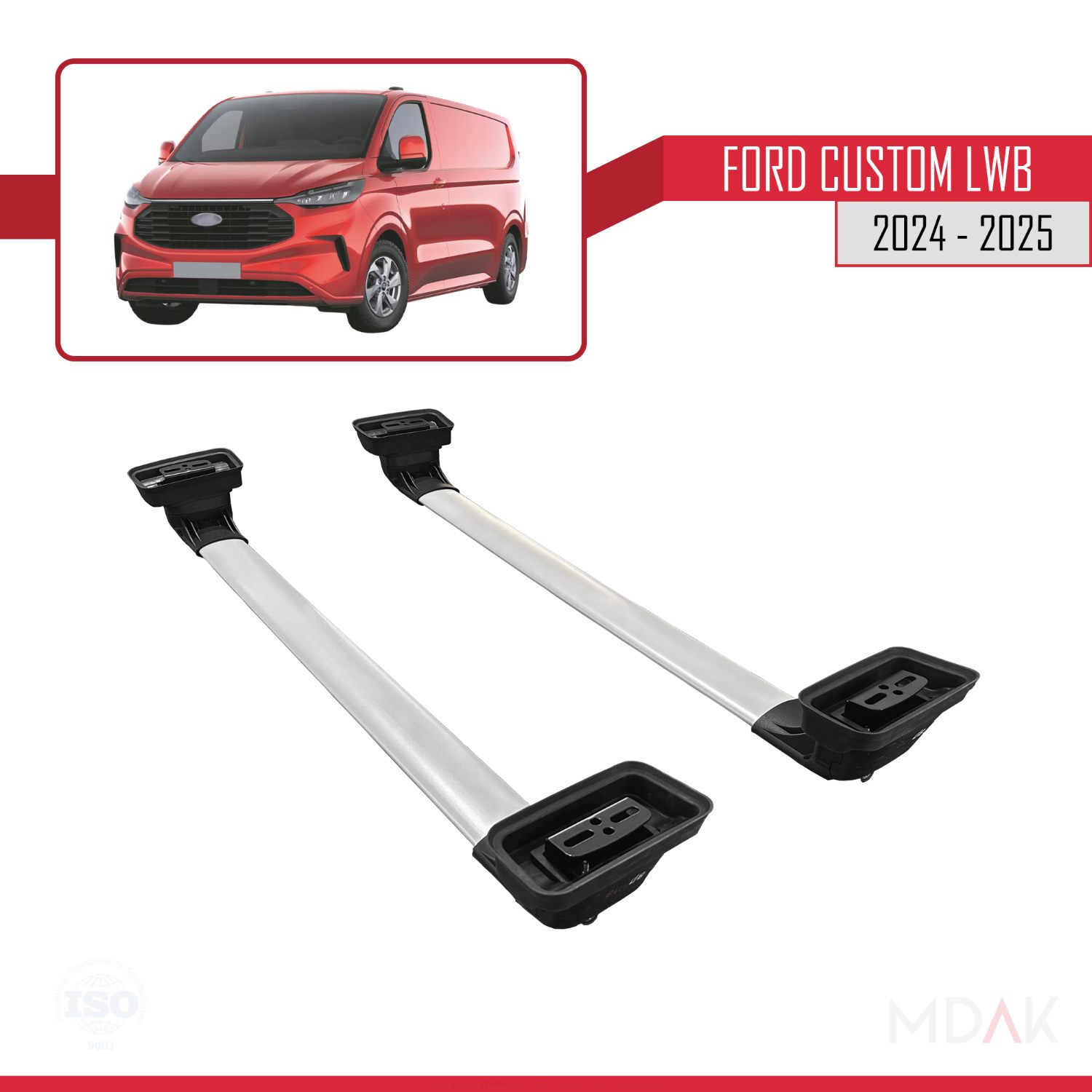 Ford Custom 2024-2025 Arası ile Uyumlu ACE-3 Ara Atkı Tavan Barı Gri 2 Adet - Görsel 5