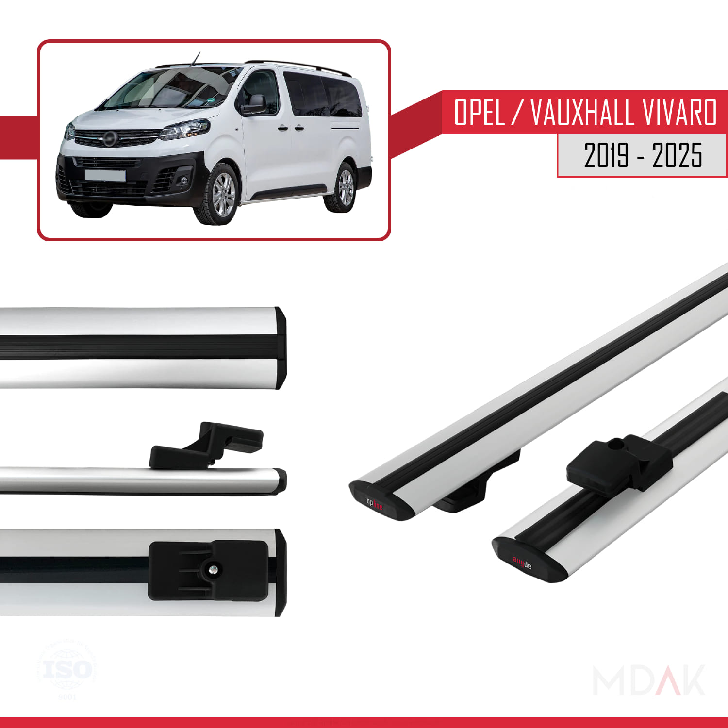 Opel Vivaro C 2019 ve Sonrası ile Uyumlu BASIC Model Ara Atkı Tavan Barı Gri 2 Adet - Görsel 3