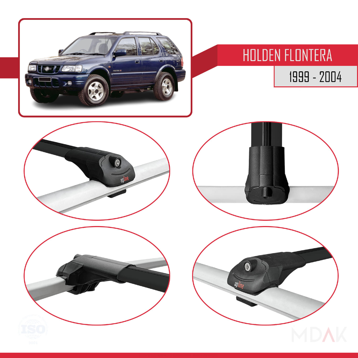 Holden Frontera 2 1999-2004 Arası ile Uyumlu ACE-1 Ara Atkı Tavan Barı Siyah 3 Adet - Görsel 4