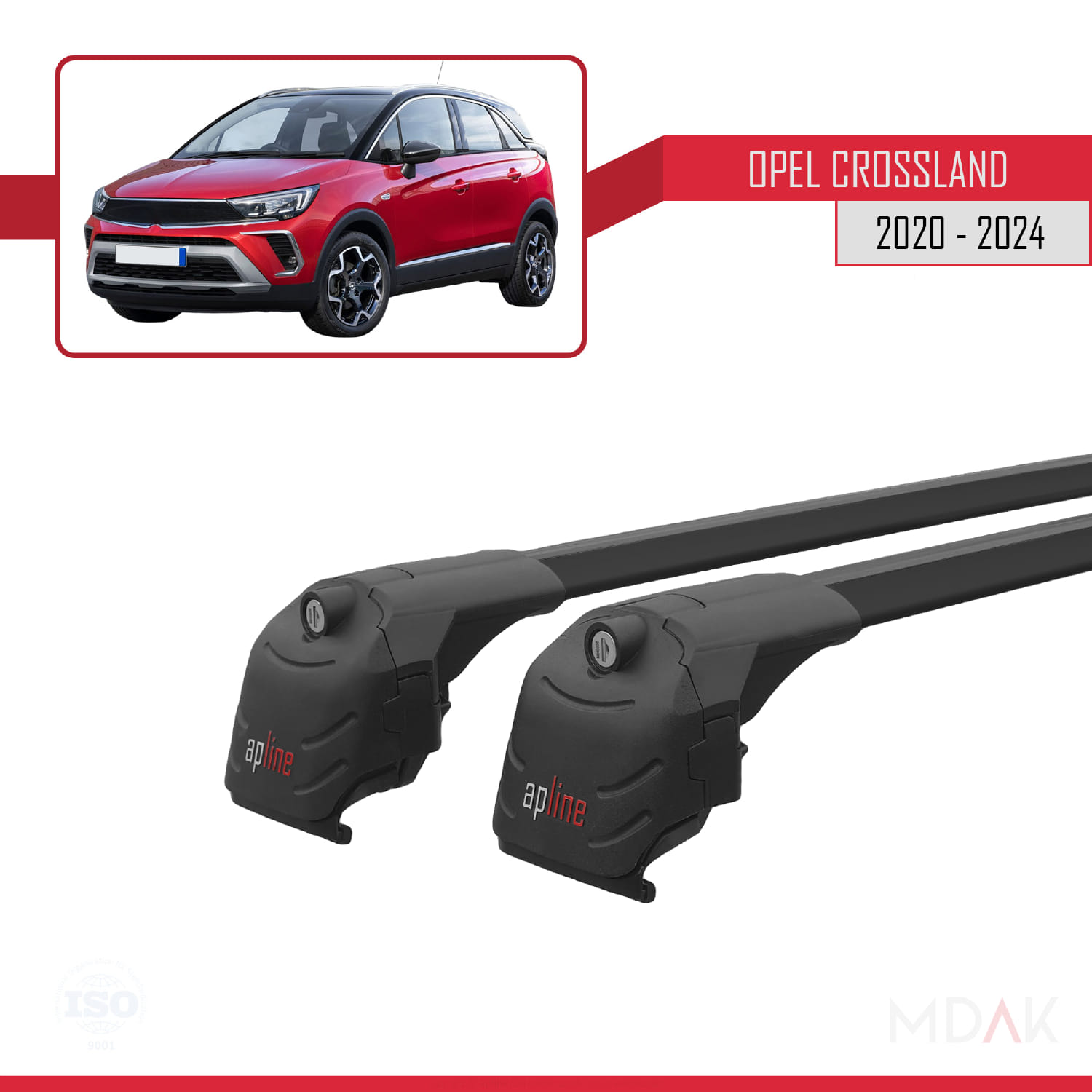 Opel Crossland 2020-2024 Arası ile Uyumlu ACE-2 Ara Atkı Tavan Barı Siyah 2 Adet - Görsel 9