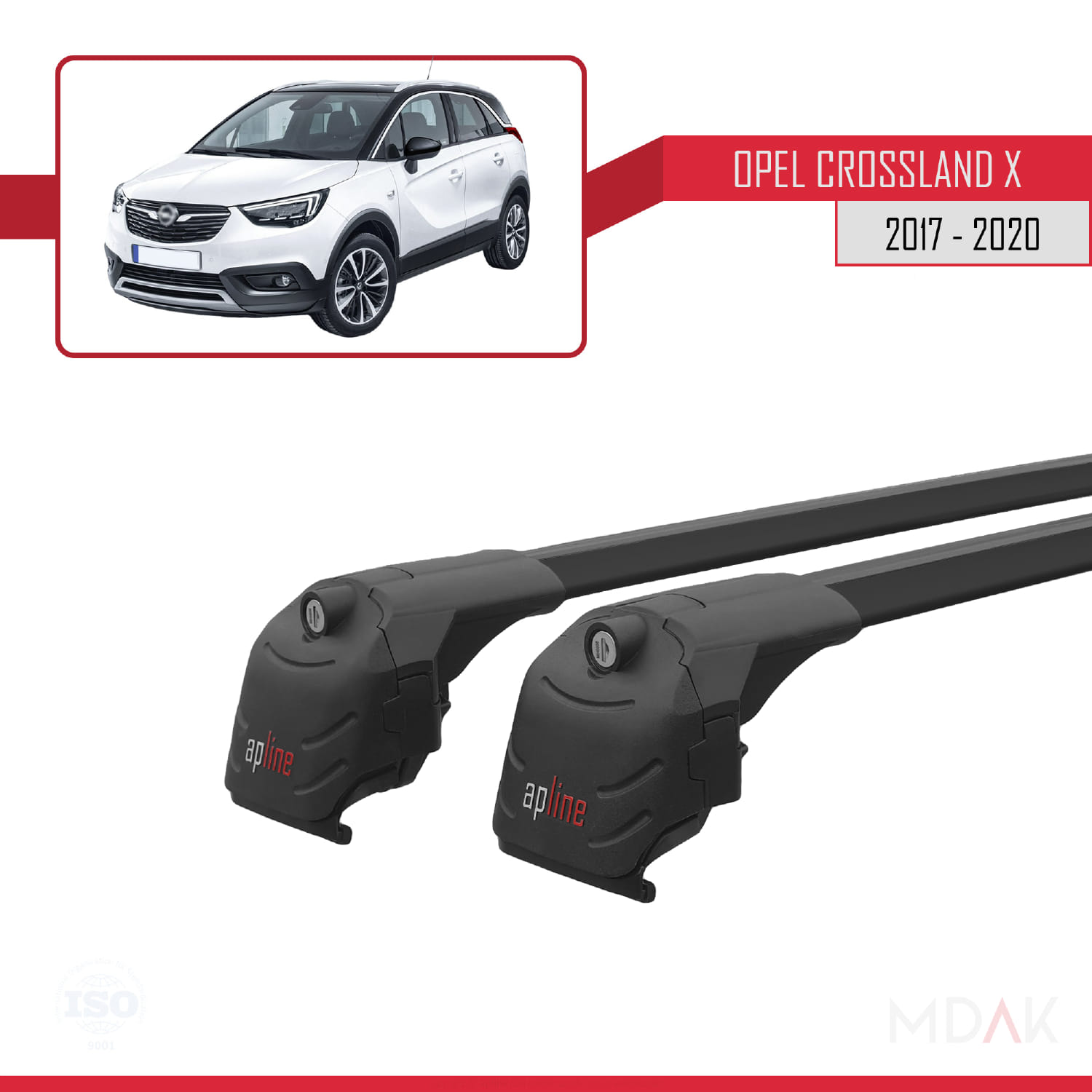 Opel Crossland X 2017-2020 Arası ile Uyumlu ACE-2 Ara Atkı Tavan Barı Siyah 2 Adet - Görsel 9