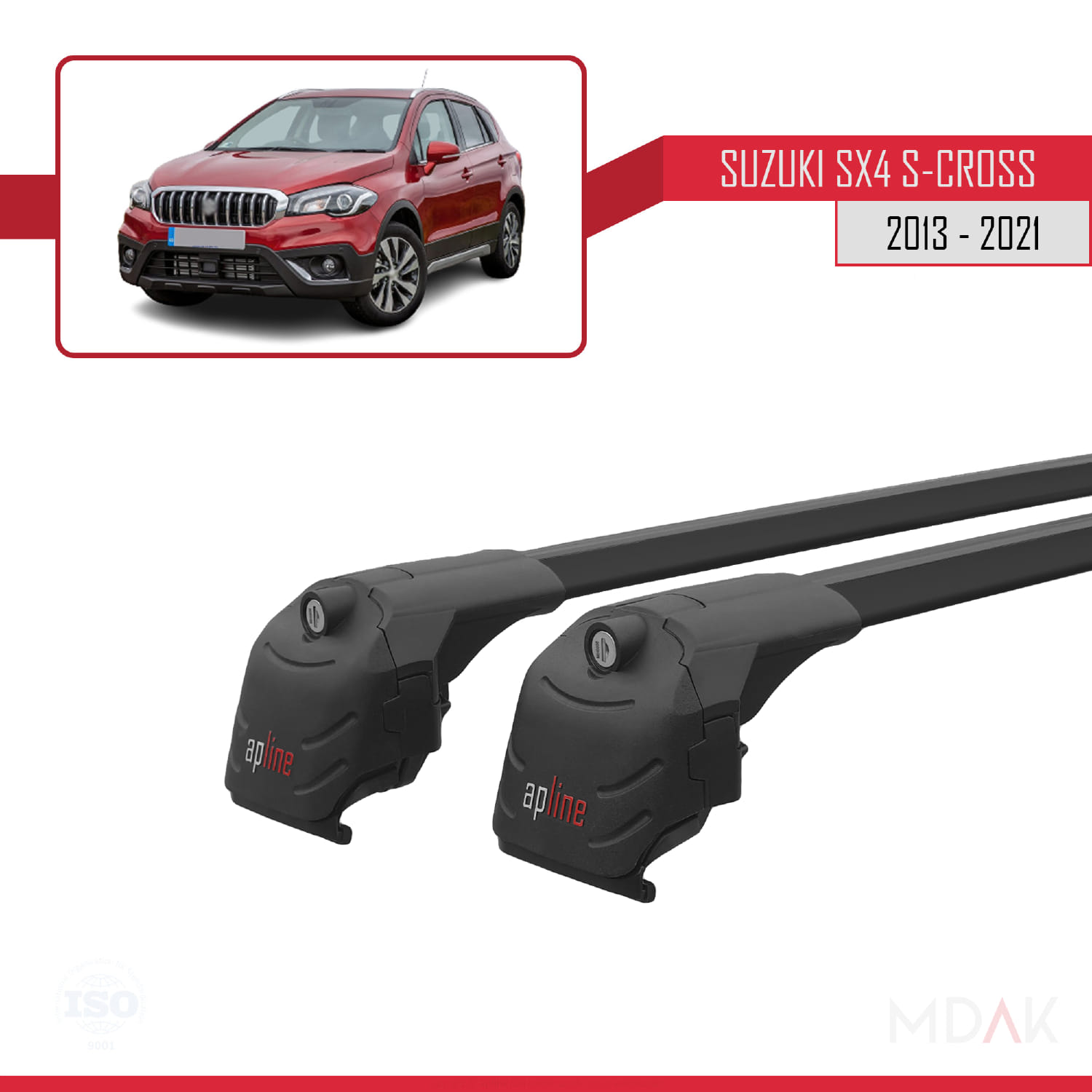 Suzuki SX4 S-Cross 3 (JYB) 2013-2021 Arası ile Uyumlu ACE-2 Ara Atkı Tavan Barı Siyah 2 Adet - Görsel 9