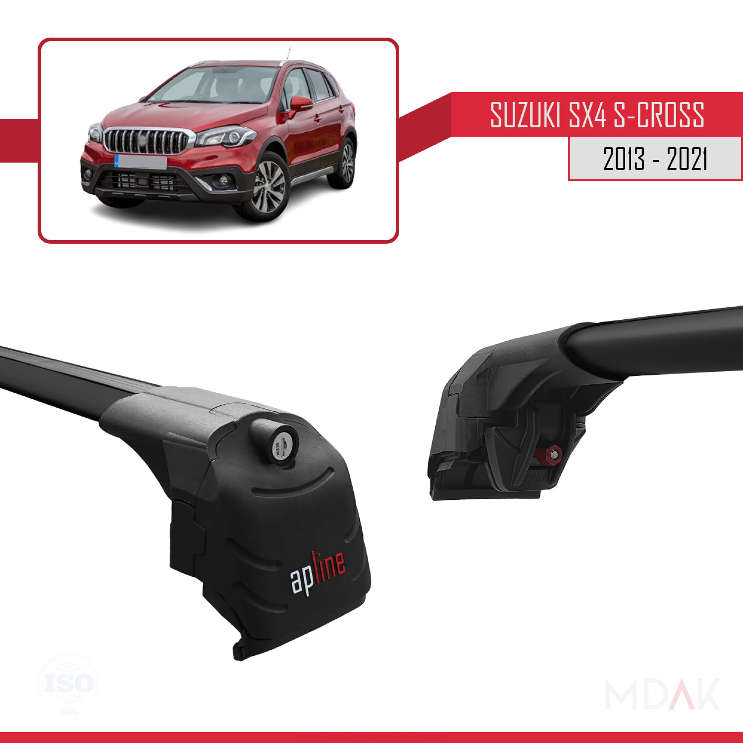 Suzuki SX4 S-Cross 3 (JYB) 2013-2021 Arası ile Uyumlu ACE-2 Ara Atkı Tavan Barı Siyah 2 Adet - Görsel 3