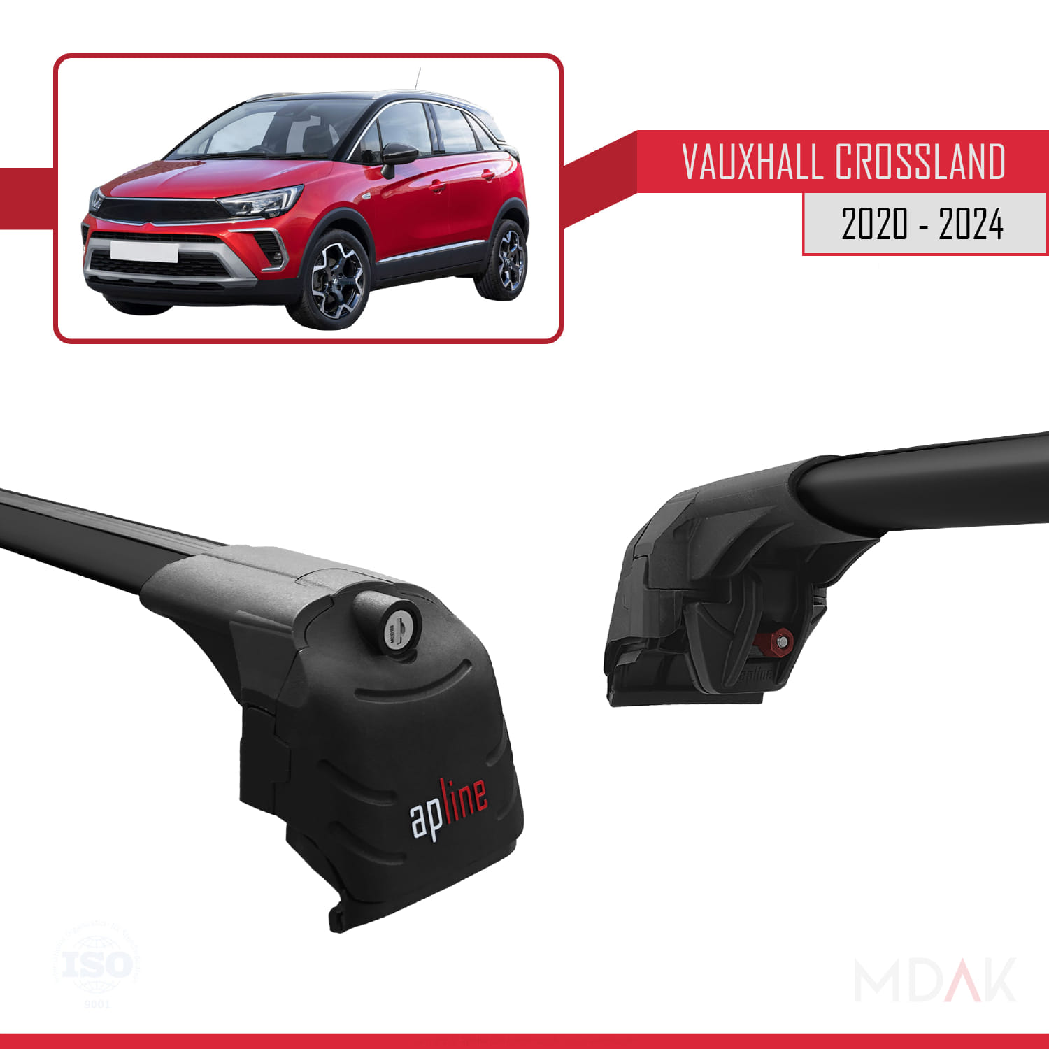 Vauxhall Crossland 2020-2024 Arası ile Uyumlu ACE-2 Ara Atkı Tavan Barı Siyah 2 Adet - Görsel 3
